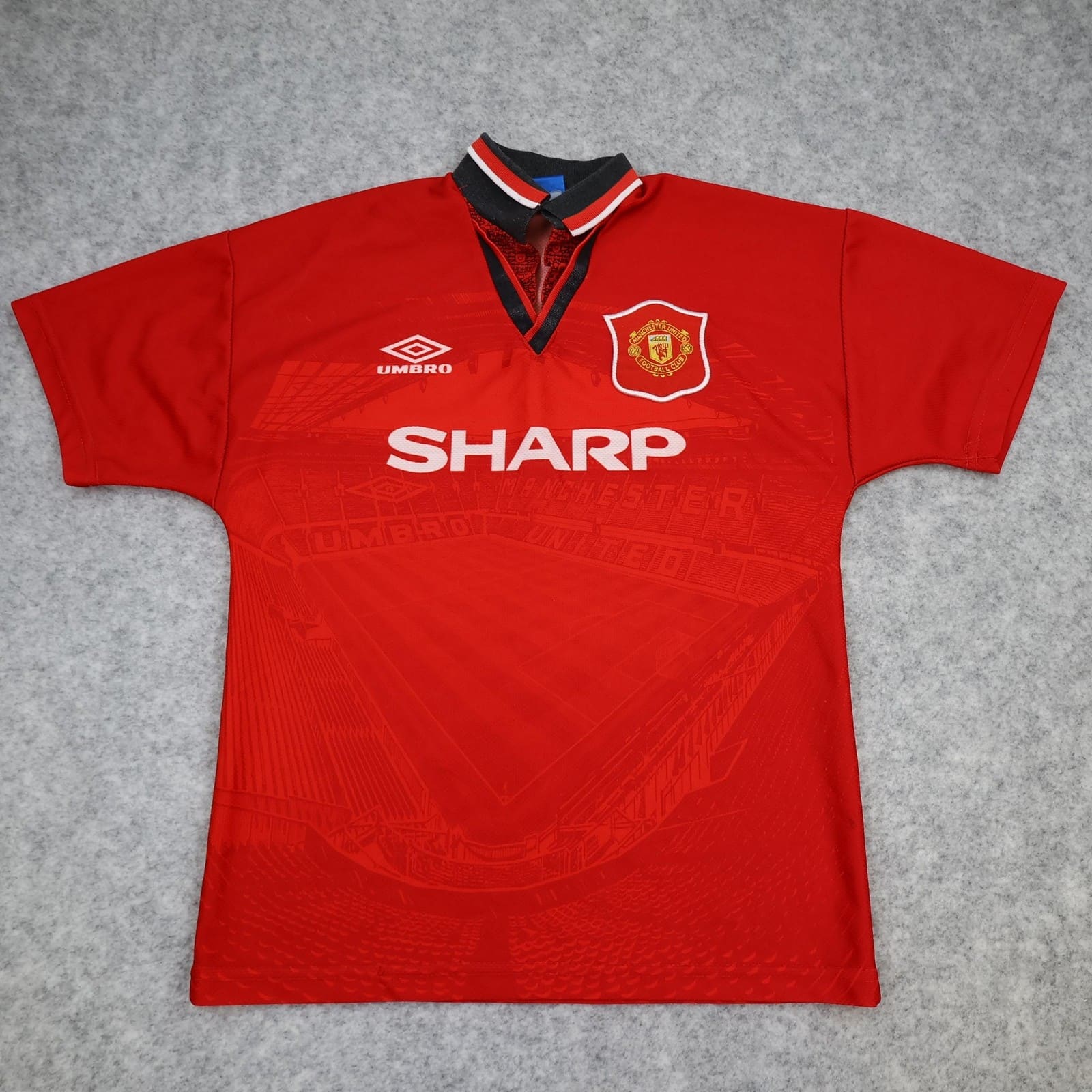 Vintage Manchester United Shirt Kids 12-13 Years Red Home 1996 1998 Umbro Jersey
