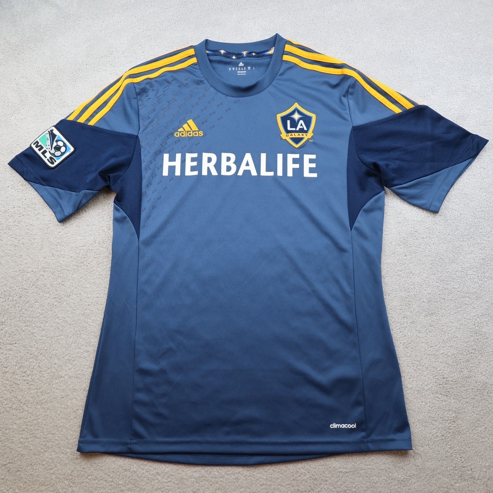 LA Galaxy Football Shirt Medium Navy Away Kit 2013 2014 2015 Adidas Jersey MLS