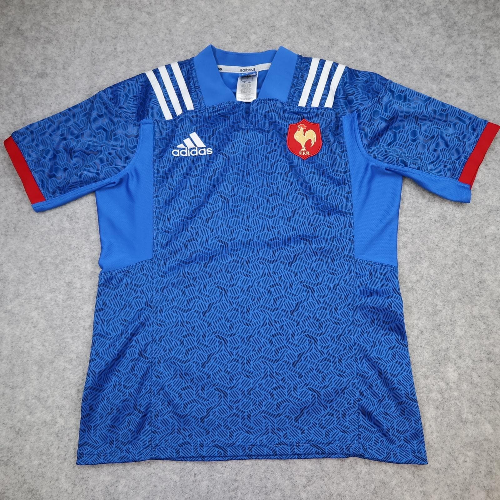 France Rugby Shirt Mens Large Blue Rugby Union Adidas 2017 2018 Climalite Jersey