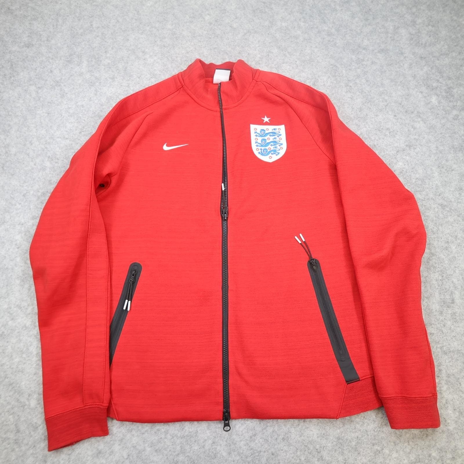 England Jacket Mens Medium Red 2014 2015 Nike Track Top Training Full Zip