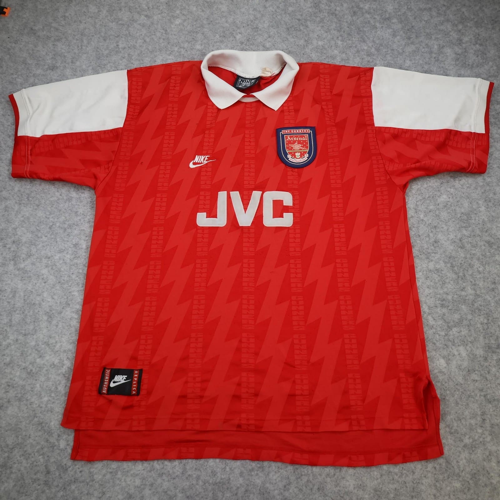Vintage Arsenal Shirt Mens Extra Large Home 1994 1996 Football Nike JVC Jersey