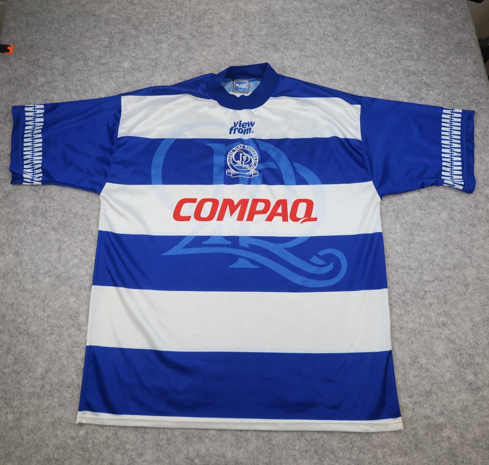 Vintage QPR Home Shirt Extra Large Blue 1995 1996 Compaq Soccer Jersey 42/44