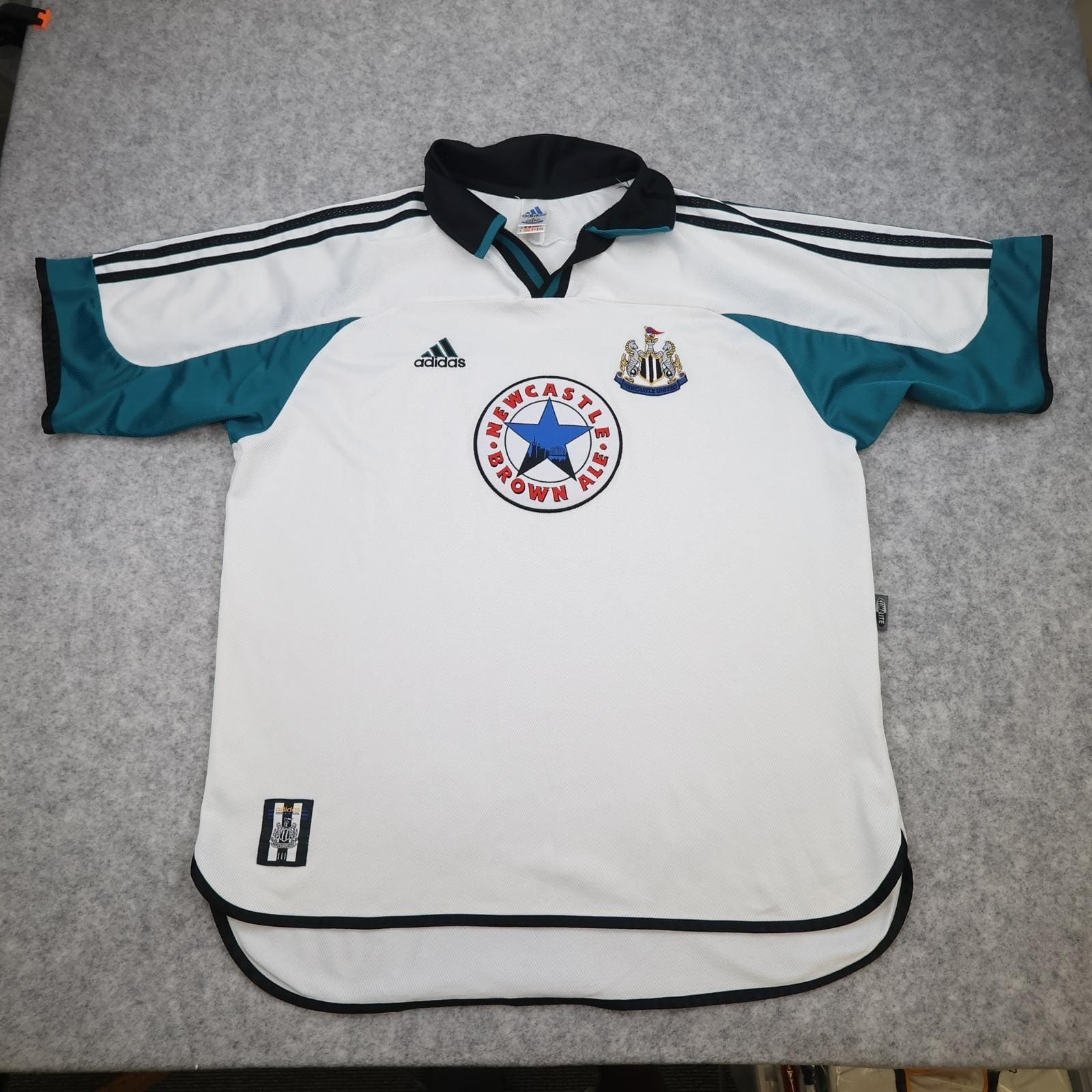 Vintage Newcastle United Shirt Mens XL White Away 1999 2000 Adidas Brown Ale