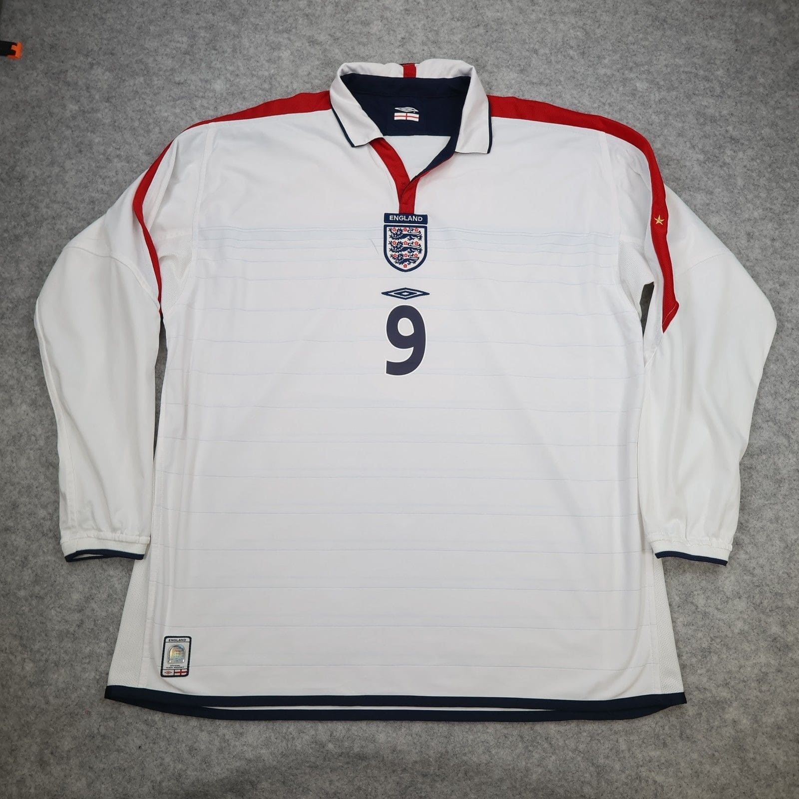 England Football Shirt 2XL White Home Kit Umbro 2003 2005 Wayne Rooney