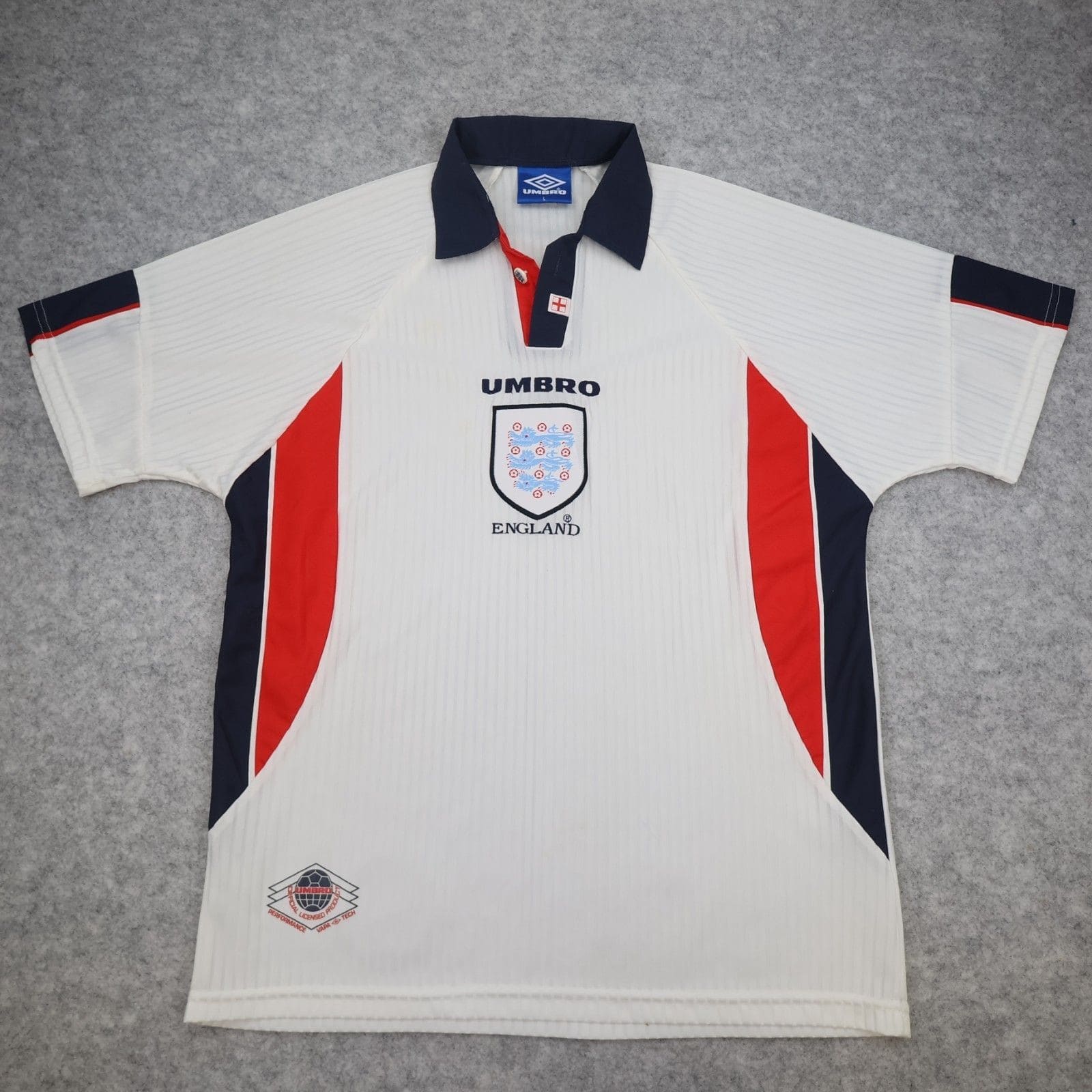 England Football Shirt Large White Home Kit Umbro 1998 Soccer Jersey World Cup