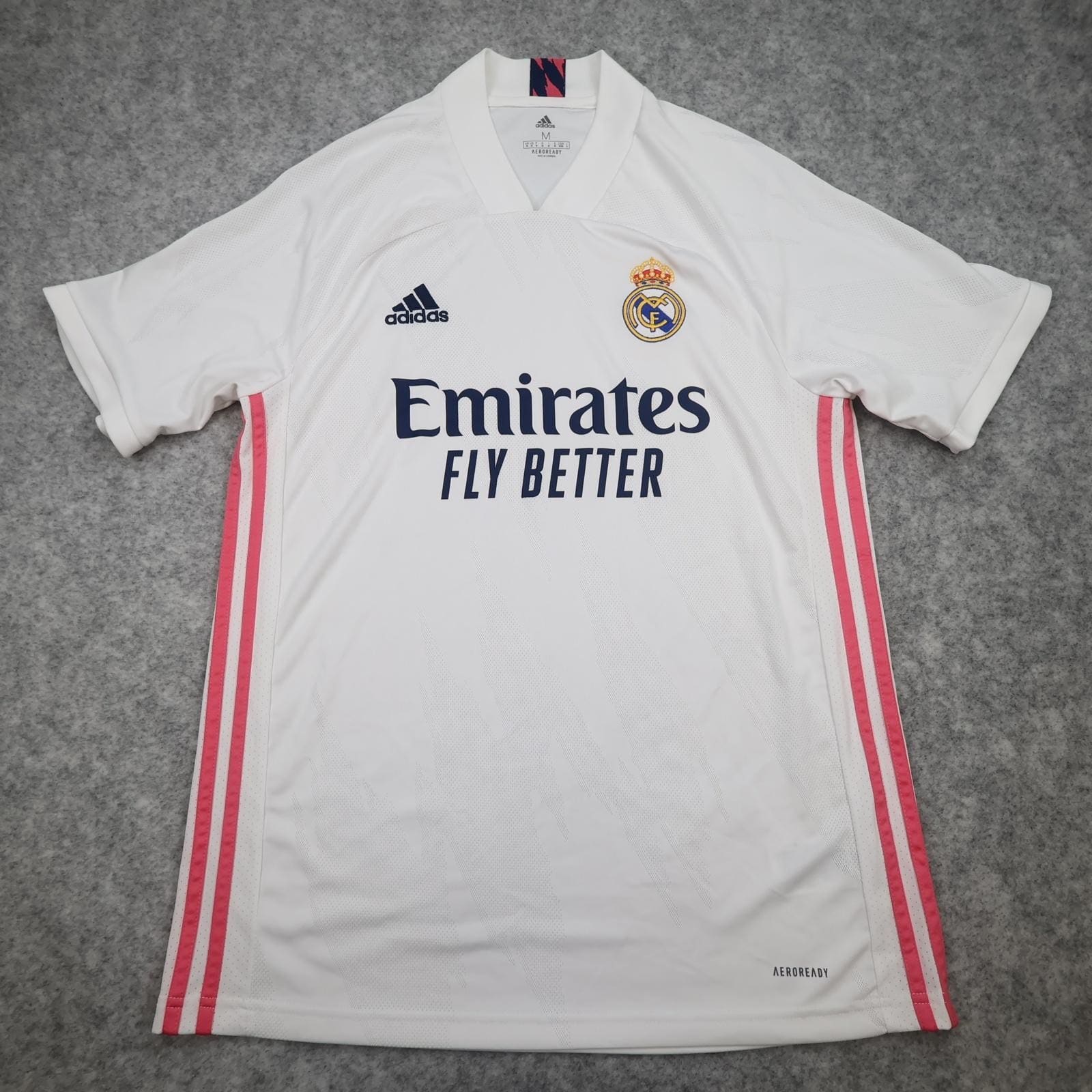 Real Madrid Shirt Mens Medium White Home 2020 2021 Adidas Emirates Fly Better