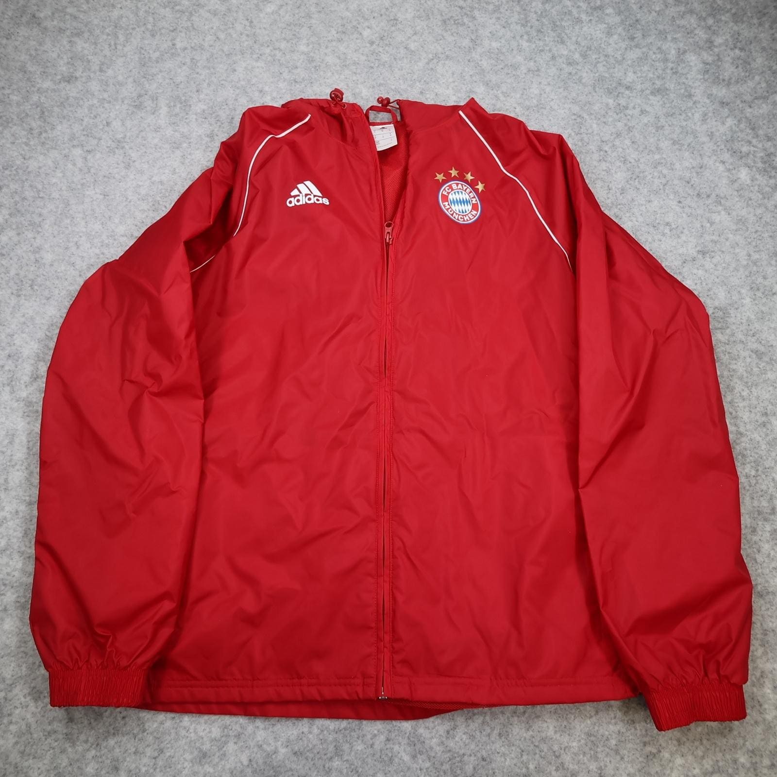 Bayern Munich Jacket Mens Medium Red 2017 2018 Adidas Rain Full Zip Top