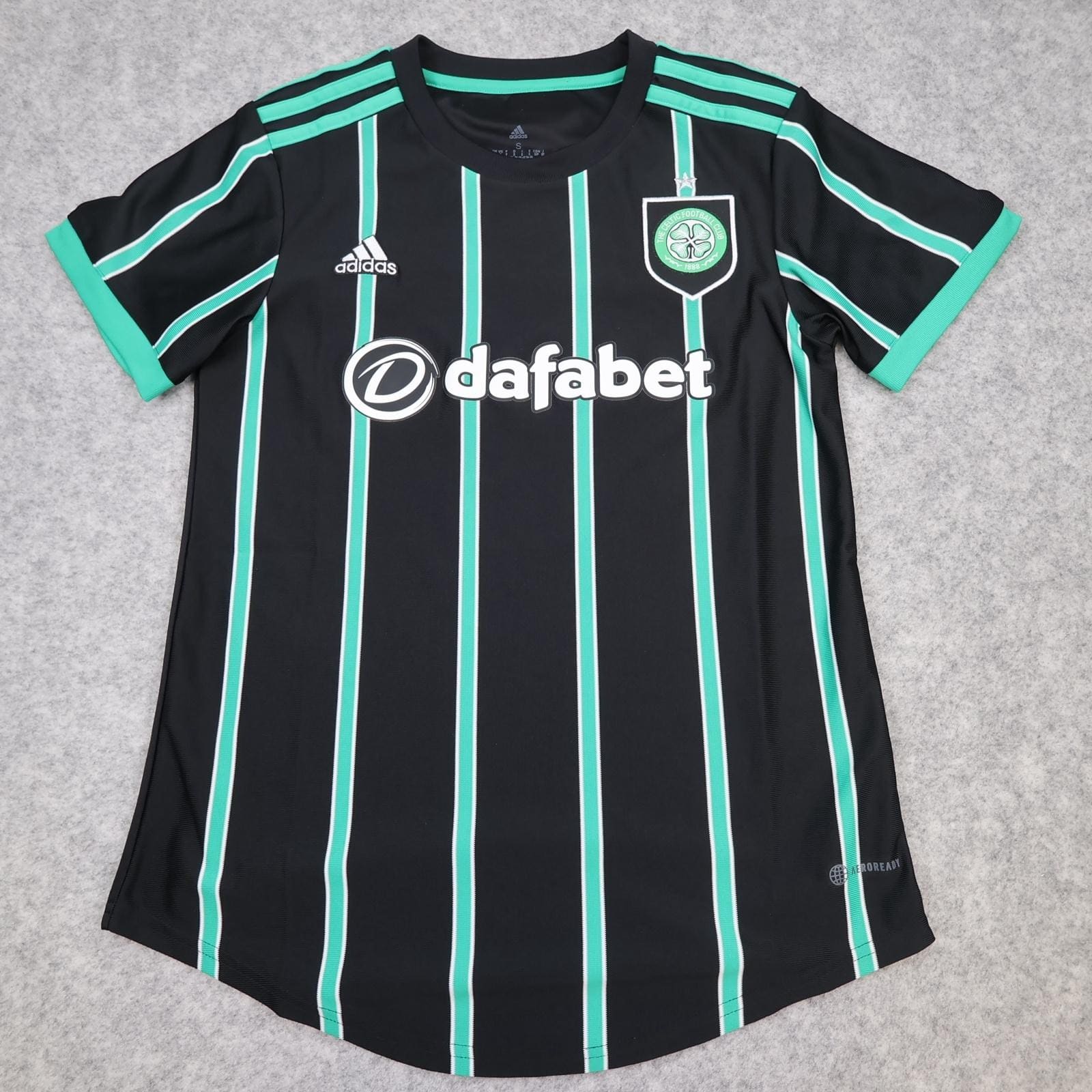 Celtic Away Shirt Womens Small 8-10 Black 2022 2023 Adidas Soccer Jersey Ladies