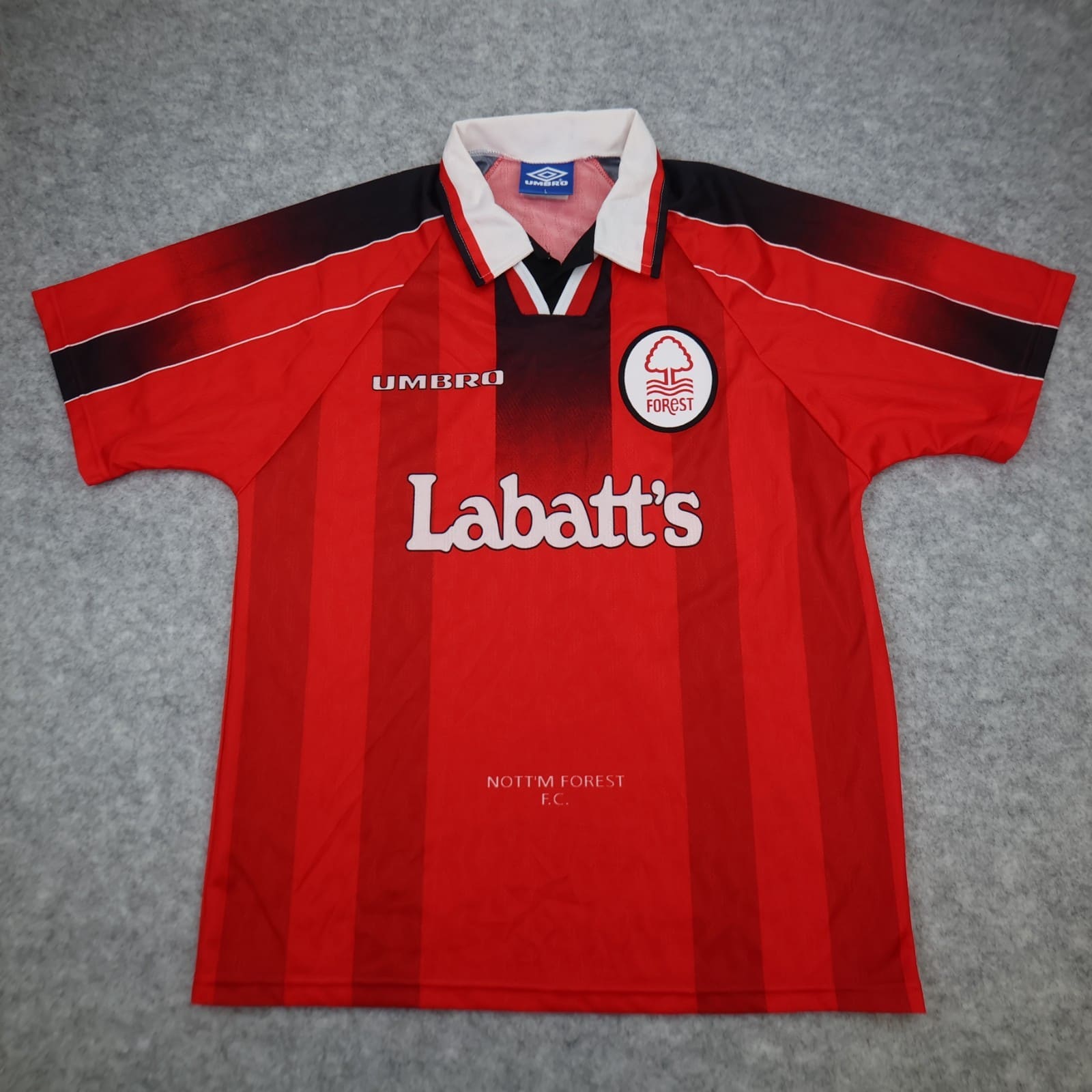 Vintage Nottingham Forest Shirt Large Red Home Kit 1996 1997 Umbro Soccer Jersey