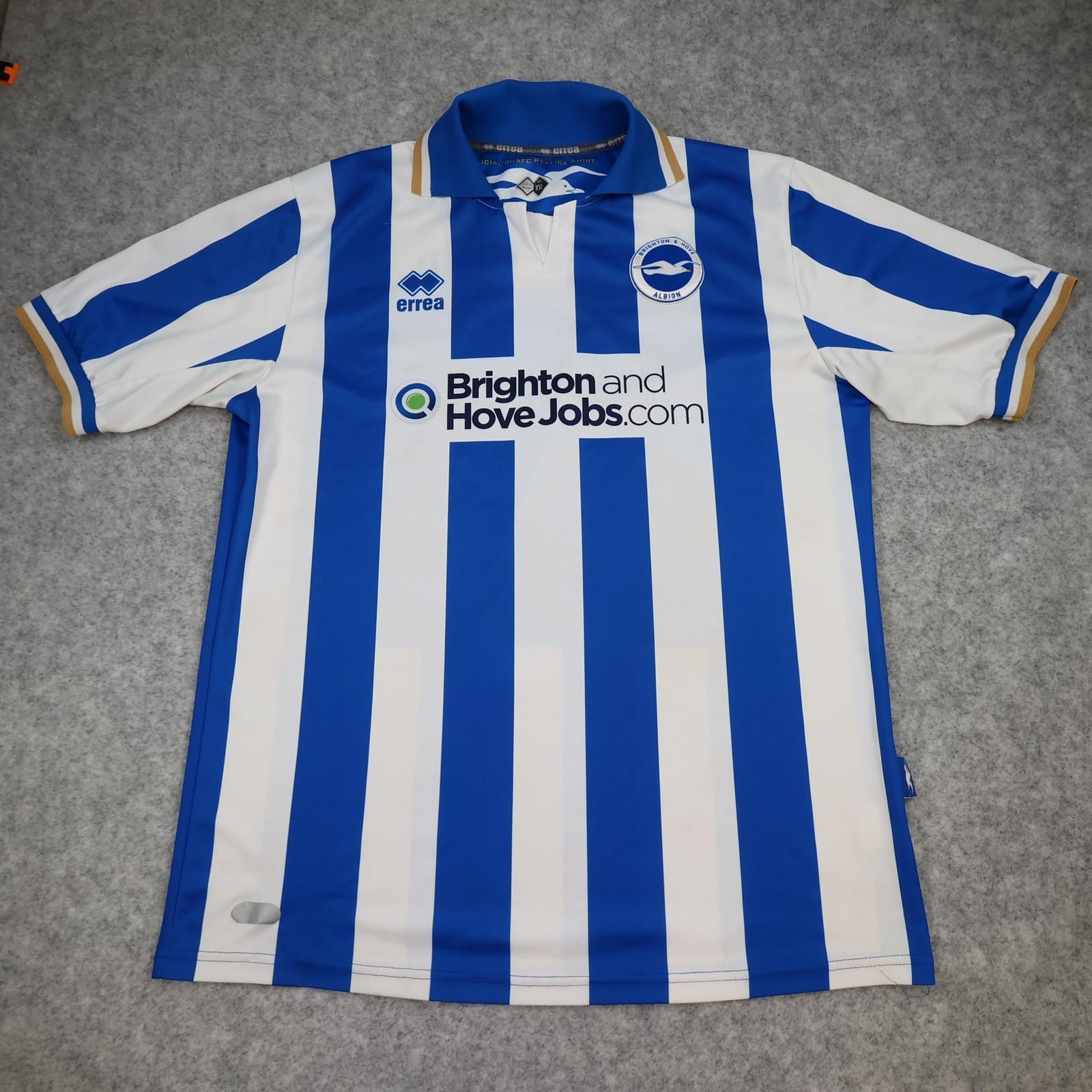 Brighton & Hove Albion Shirt Mens 2XL Blue Home 2011 2013 Football Errea Jersey
