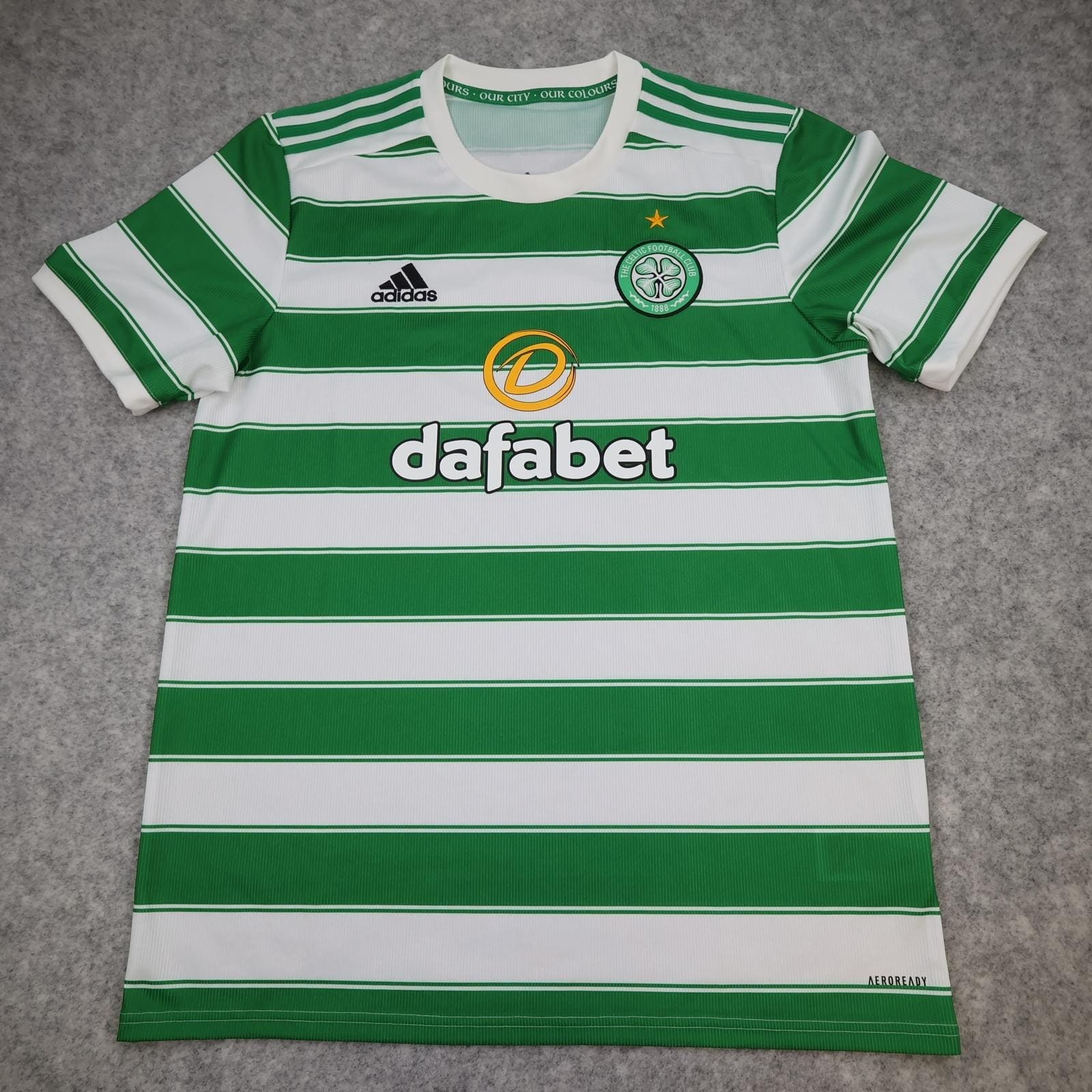 Celtic Shirt Mens Large Green White Home 2021 2022 SPFL Football Adidas Dafabet
