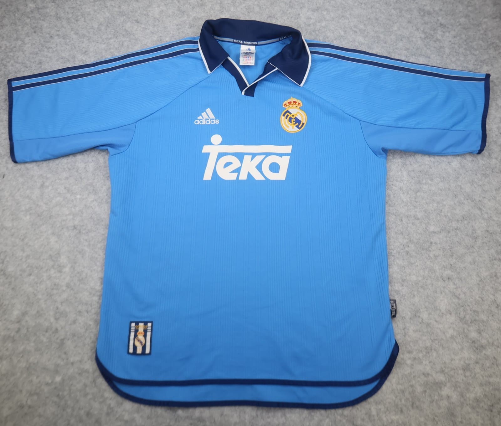 Vintage Real Madrid Shirt Medium Blue Third Kit 1999 2000 Adidas Soccer Jersey