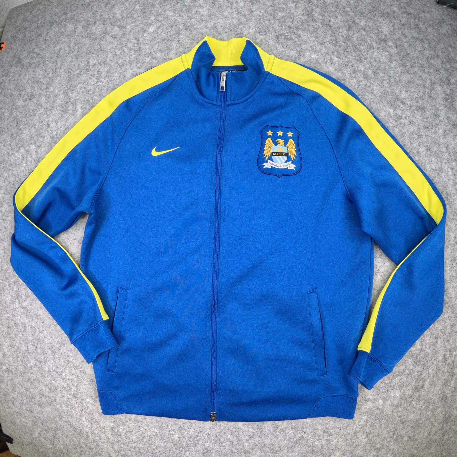 Manchester City Track Jacket Large 2014 2015 Blue Nike Long Sleeve Football Zip