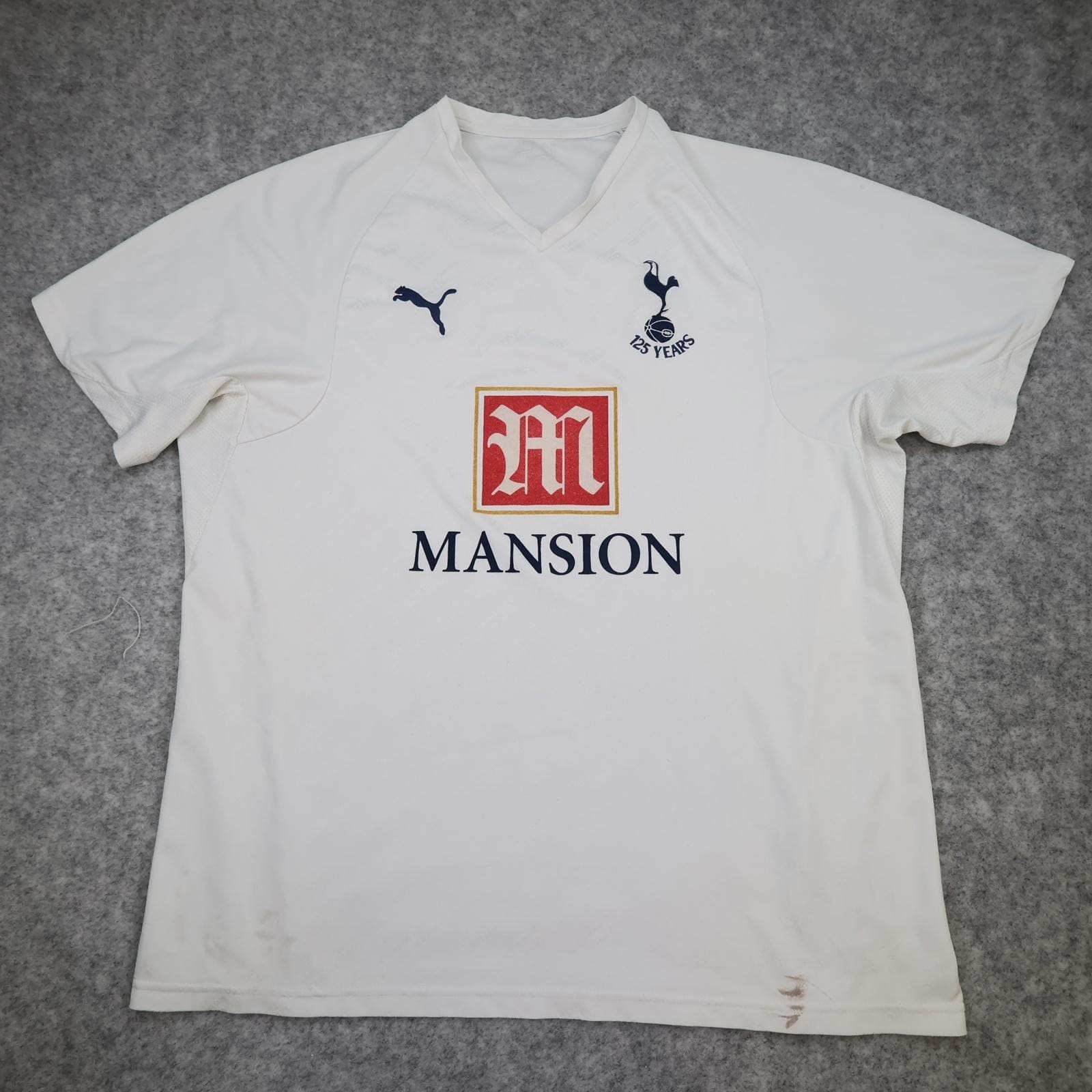 Tottenham Hotspur Shirt Mens XL White Home 2007 2008 Football Puma Mansion