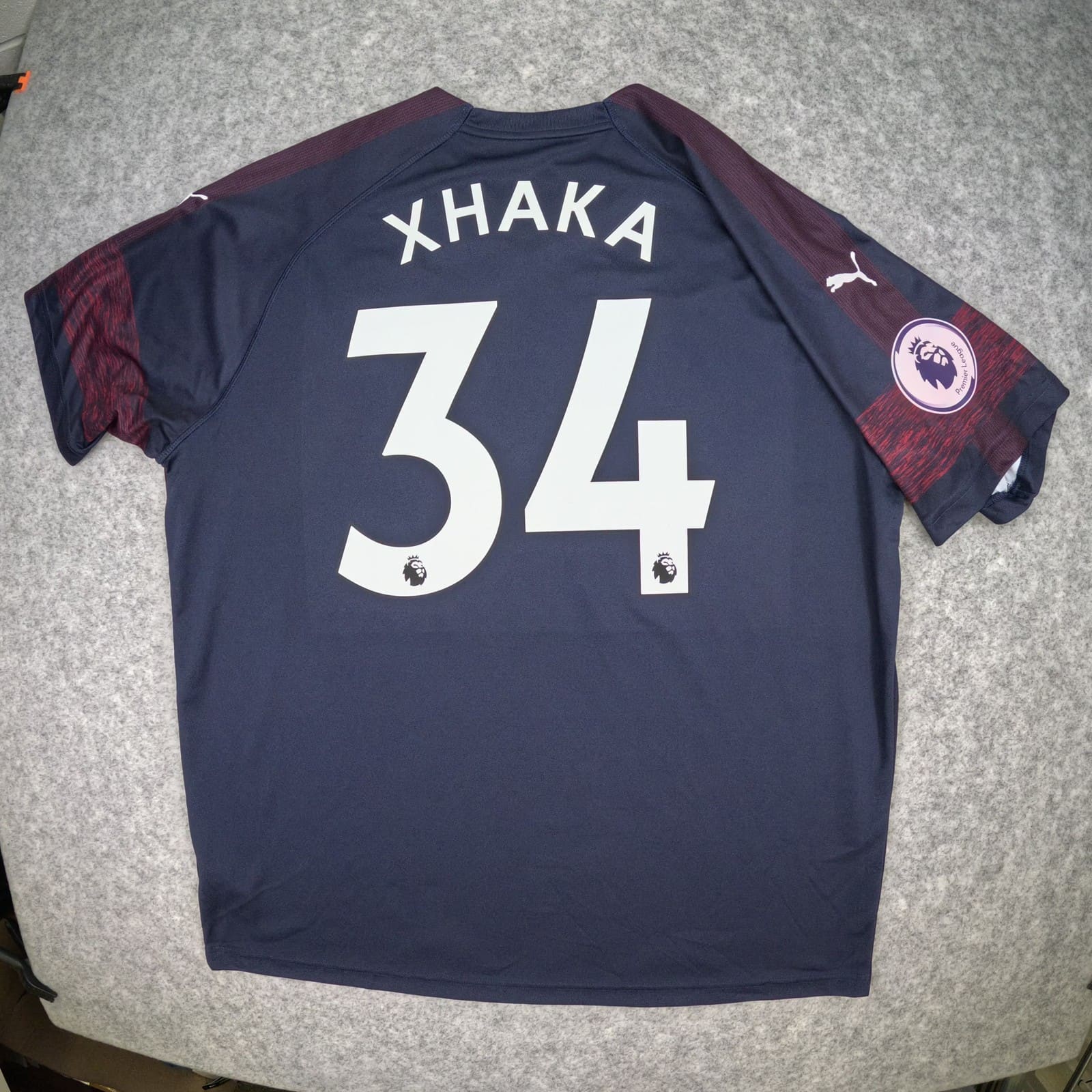 Arsenal Football Shirt Navy Away 2018 19 Puma Xhaka 34 Soccer Jersey