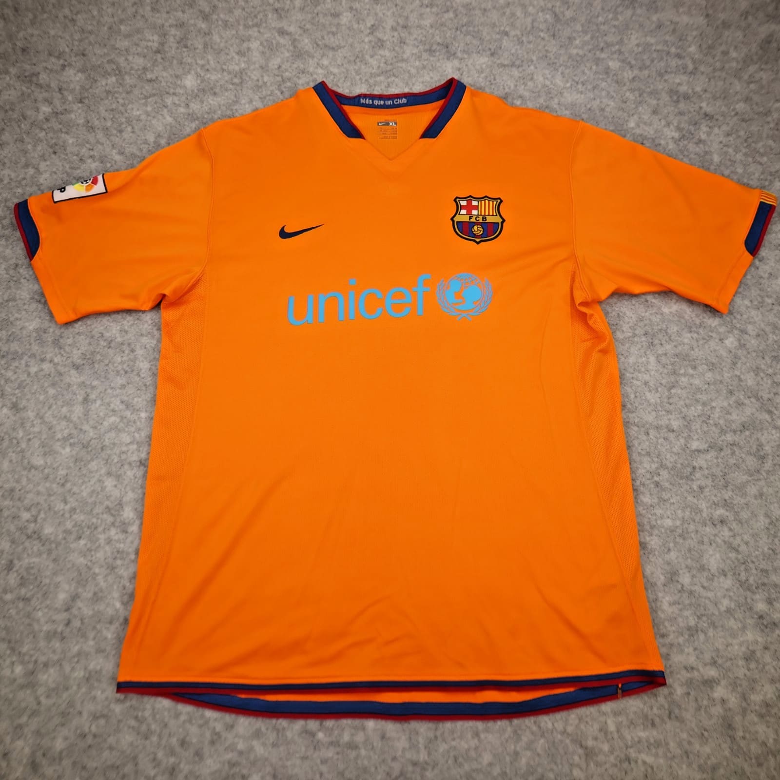 Vintage Barcelona Shirt Extra Large Orange Away Kit 2006 2007 Nike Soccer Jersey