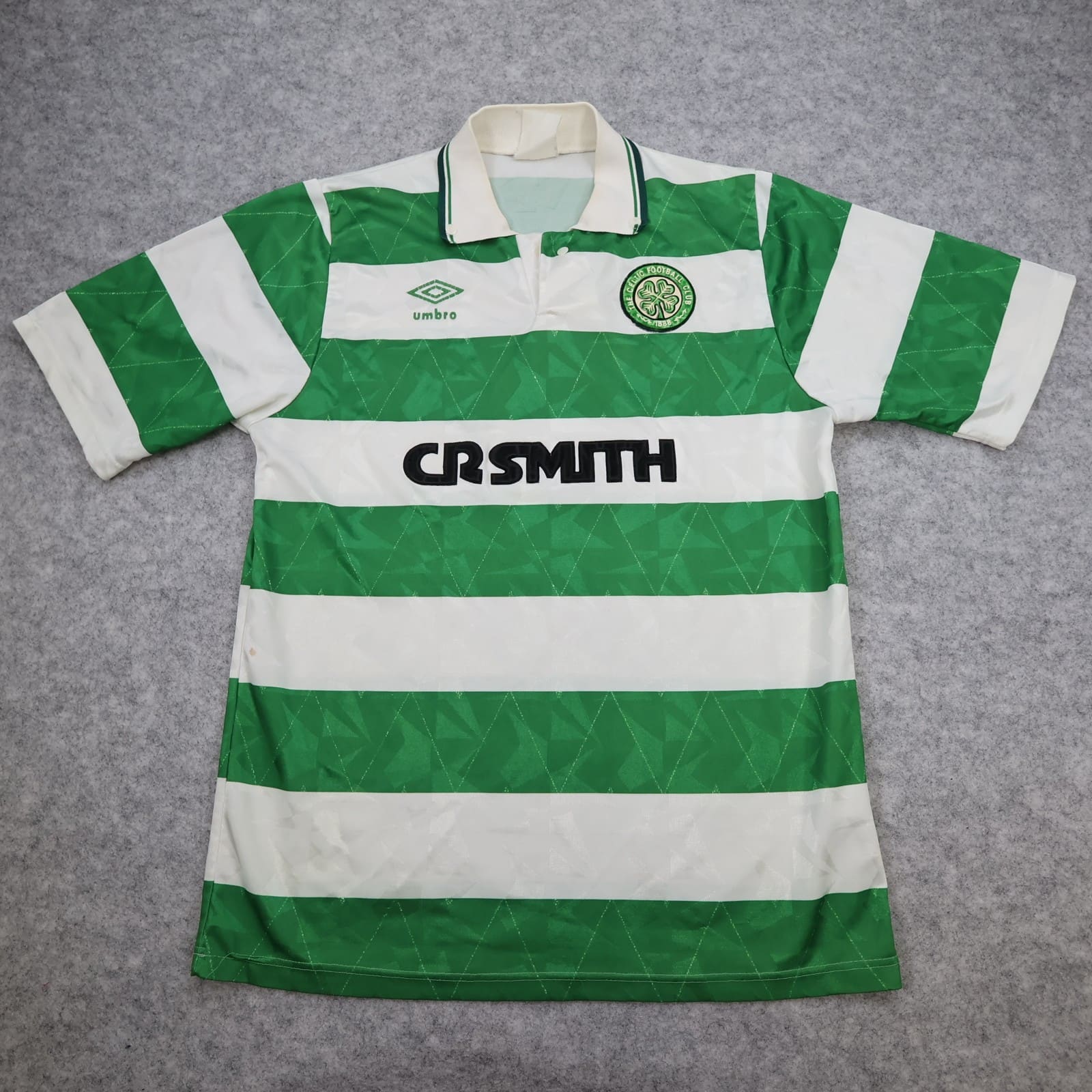 Vintage Celtic Football Shirt Medium Green Home Kit 1989 1991 Umbro Jersey