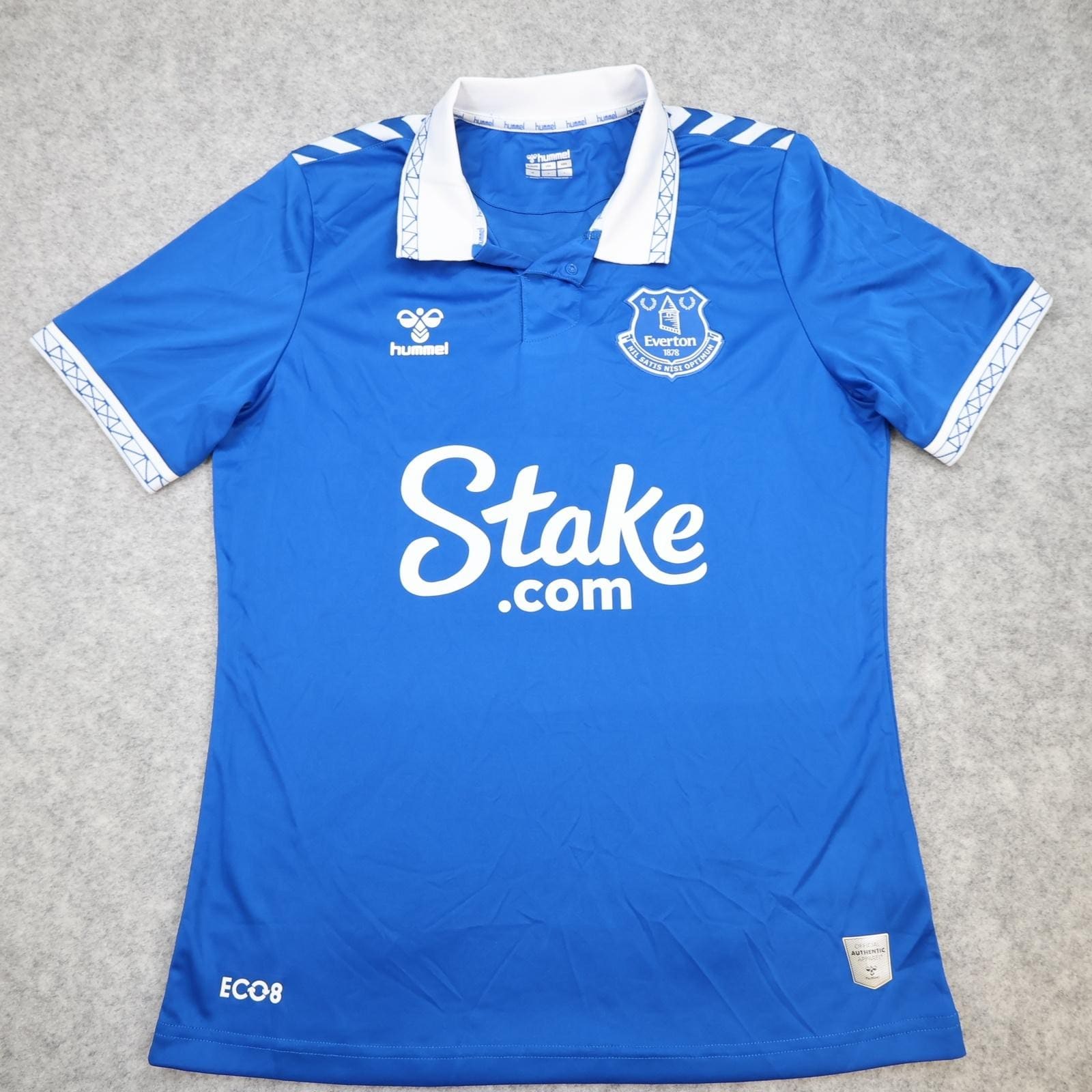 Everton Shirt Mens Medium Blue Home 2022 2023 EPL Football Hummel Stake Jersey