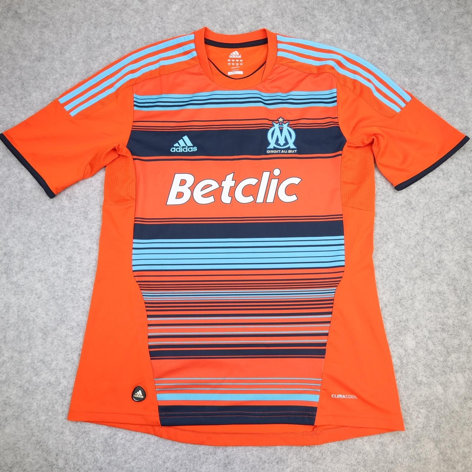 Olympique Marseille Shirt Mens Large Orange 3rd 2011 2012 Adidas Soccer Jersey