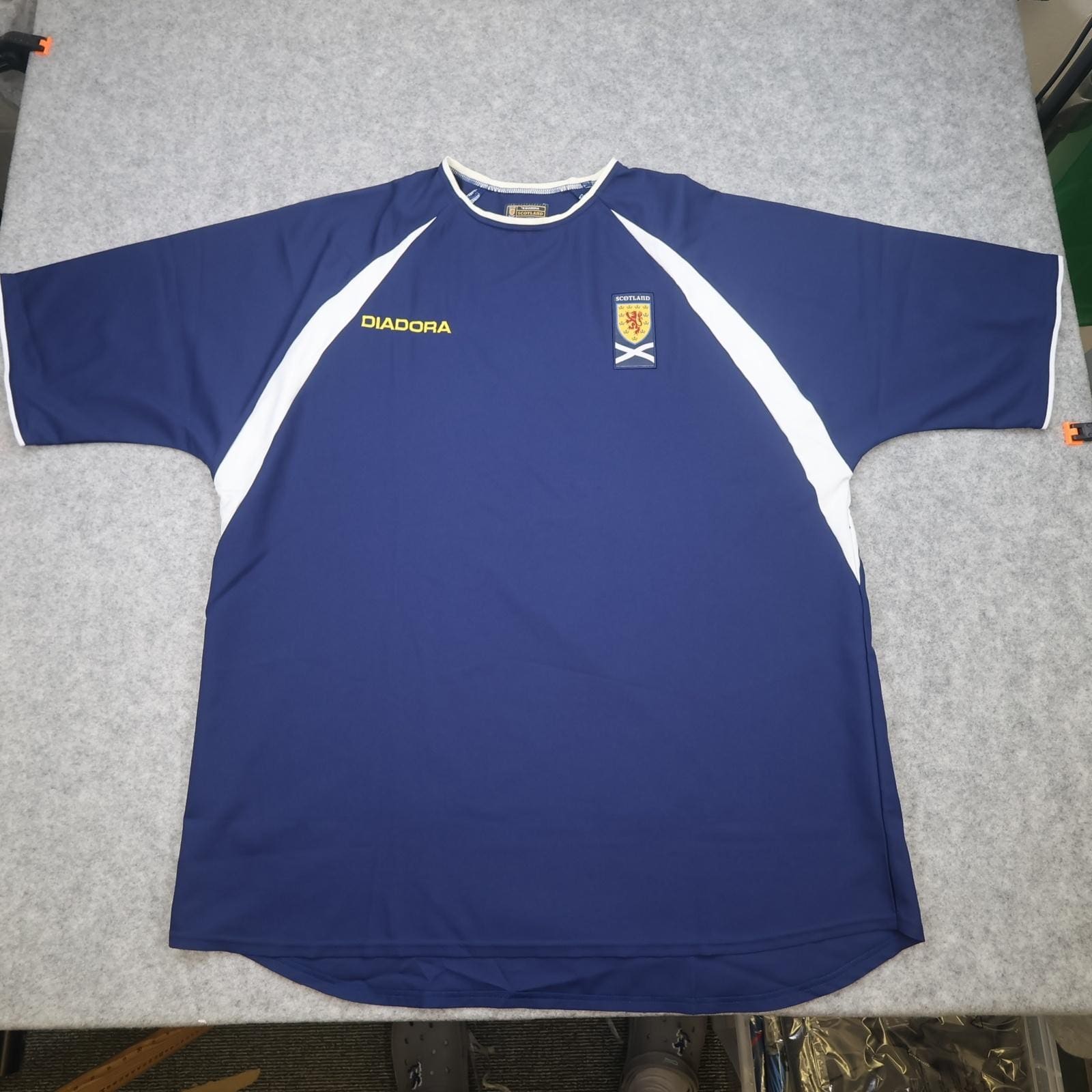 Vintage Scotland Shirt Mens 2XL Blue Short Sleeve 2003 2005 Diadora Jersey