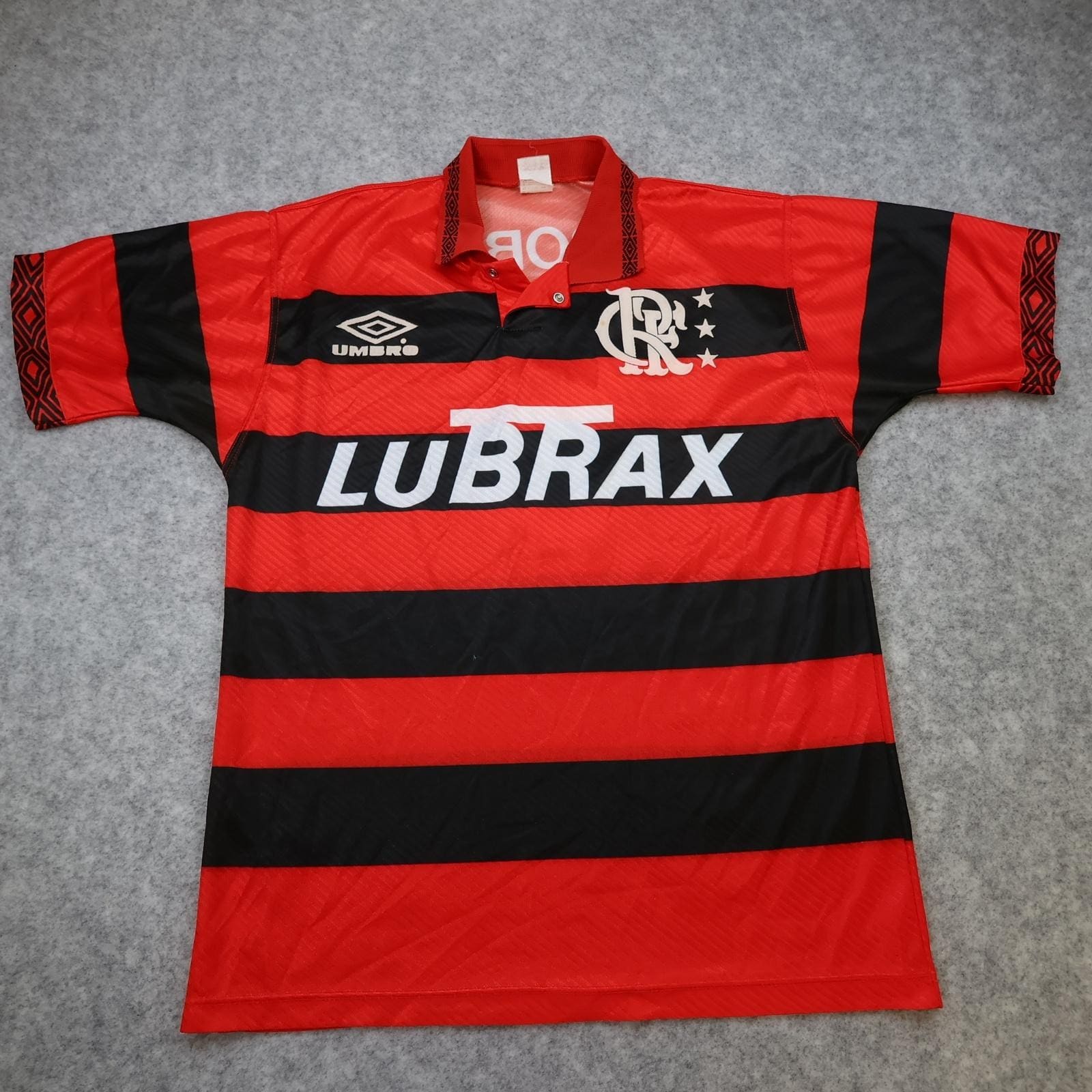 Vintage Flamengo Shirt Mens Medium Red Black Home 1993 1994 Umbro Lubrax 5