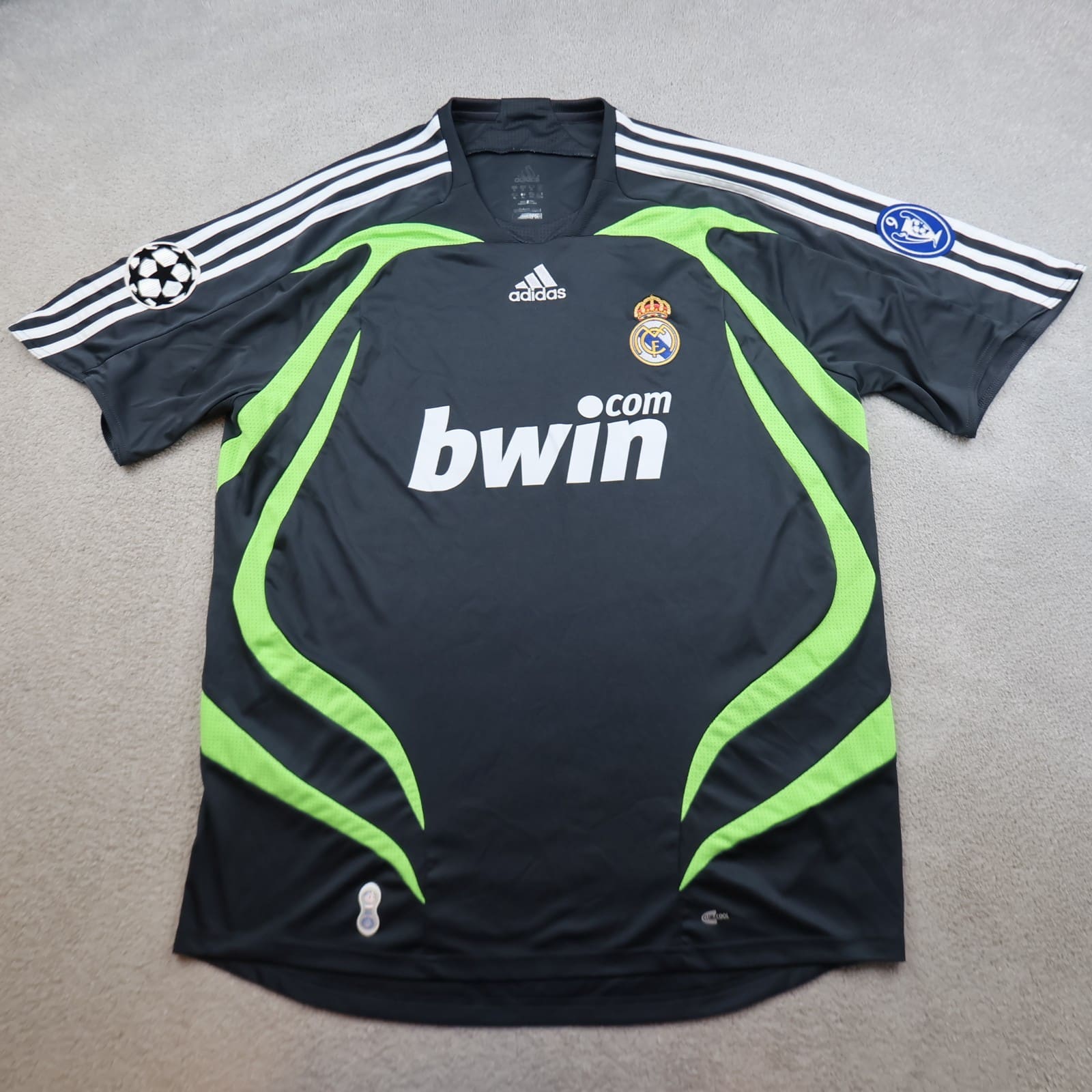 Real Madrid Shirt Extra Large Black Third Kit 2007 2008 Adidas Football Jersey