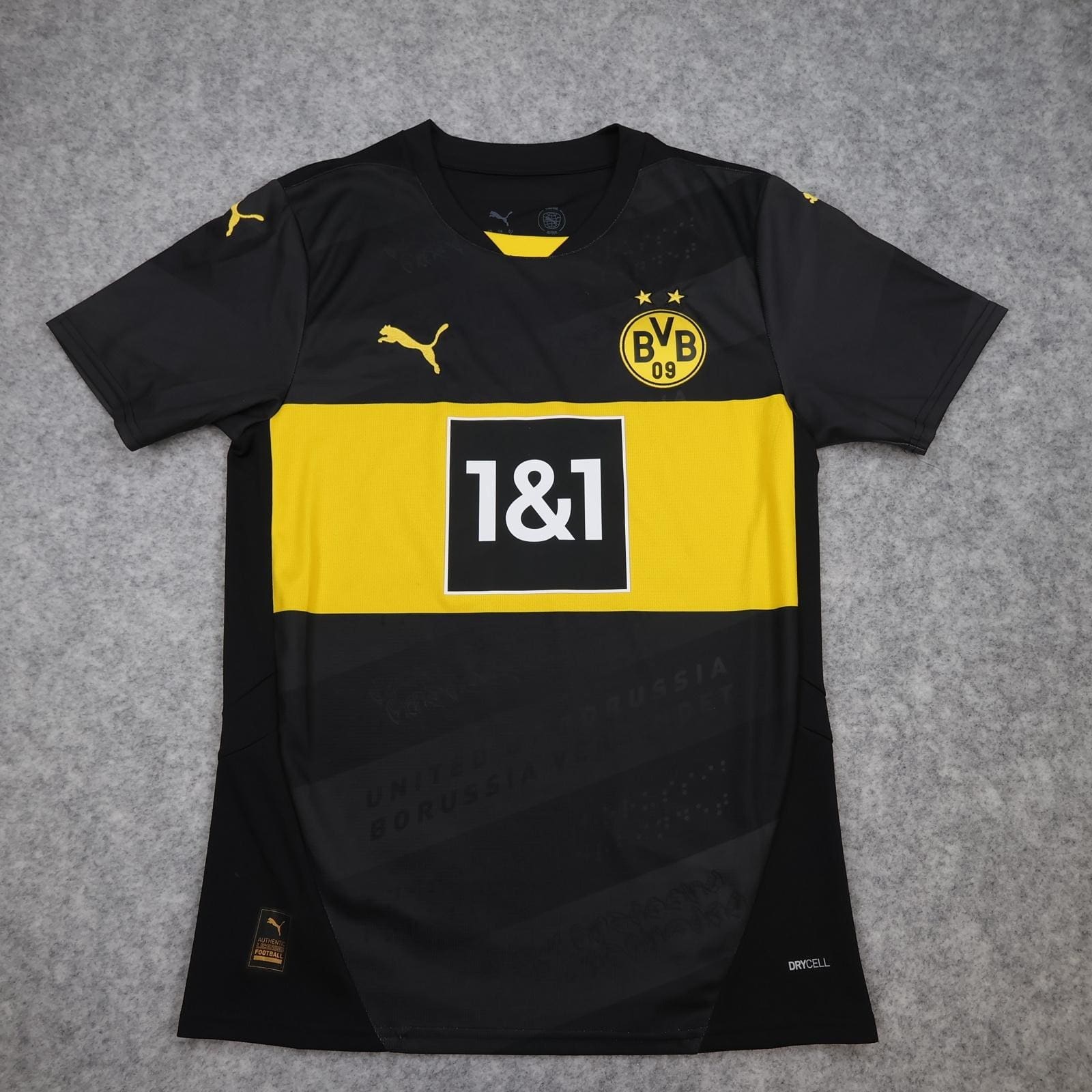 Borussia Dortmund Shirt Mens Small Black Yellow Away Bundesliga 2024 2025 Puma