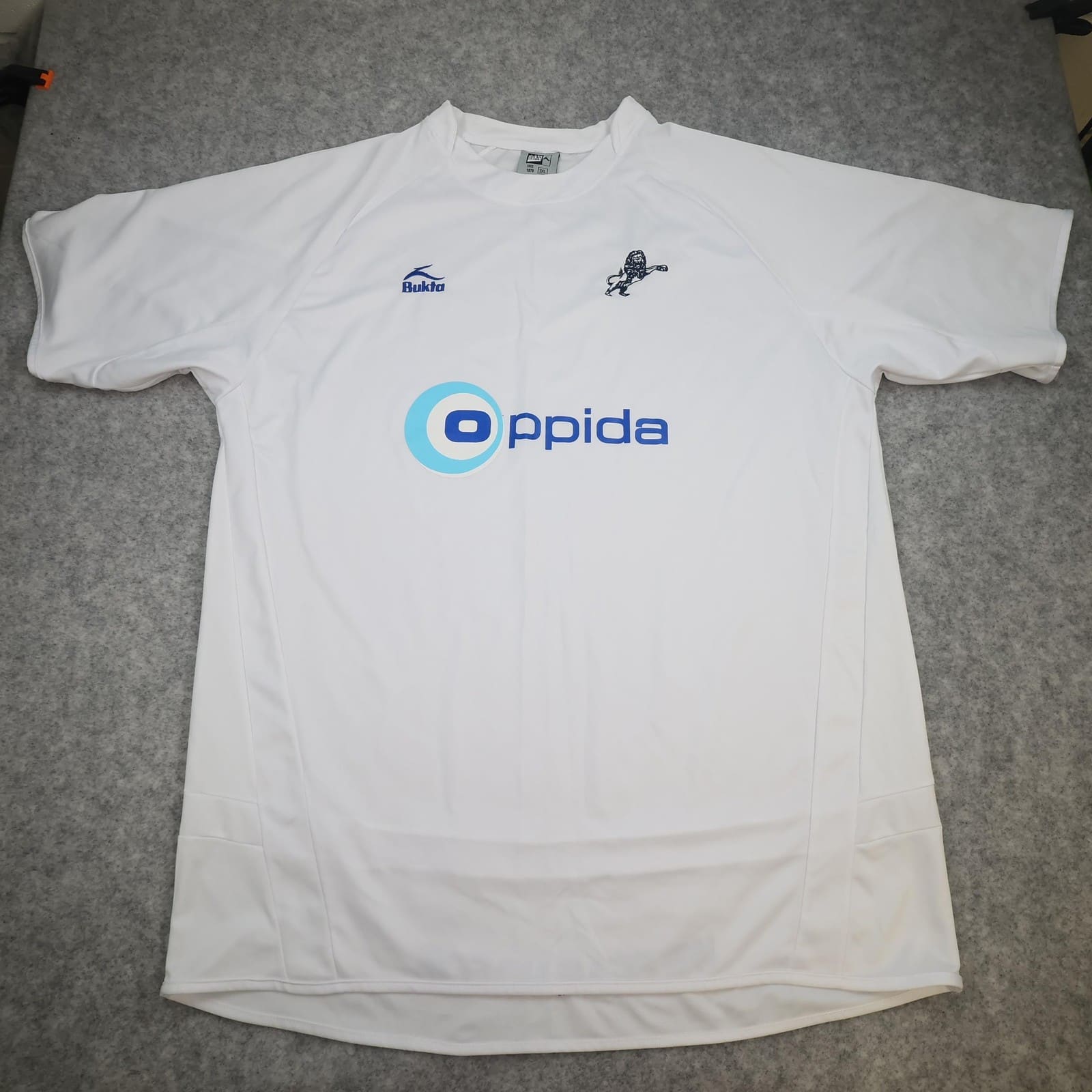Millwall Shirt Mens 3XL White Away 2007 2008 Bukta Oppida Soccer Jersey