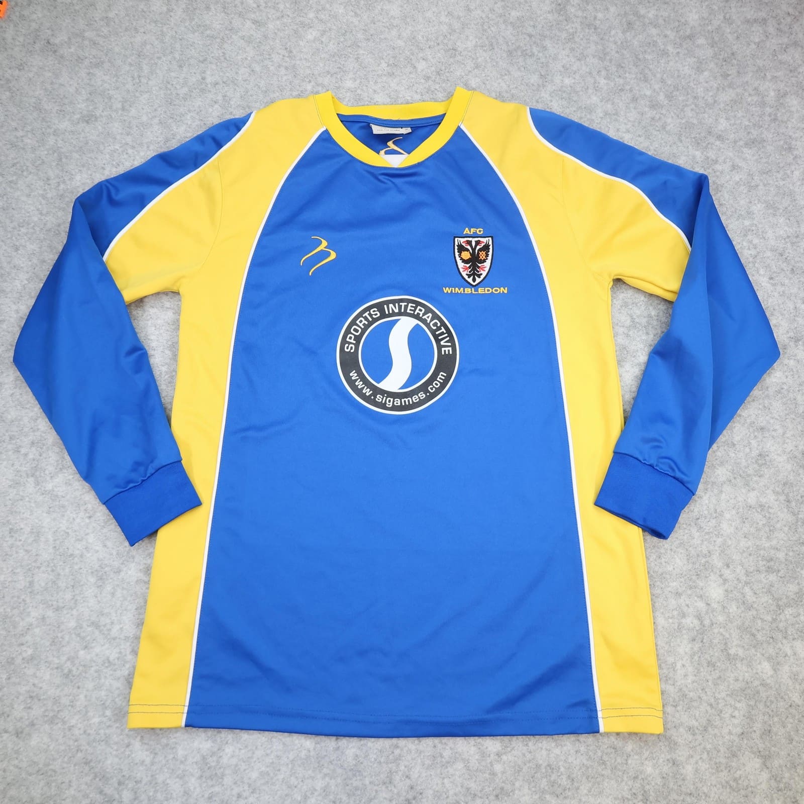 AFC Wimbledon Shirt Mens Medium Blue Yellow Football Tempest Sports Interactive
