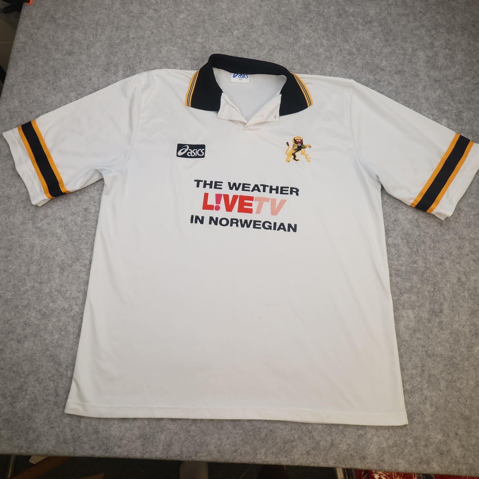 Vintage Millwall Shirt Mens 2XL White Away Asics LIVETV Norwegian Jersey 1997 99
