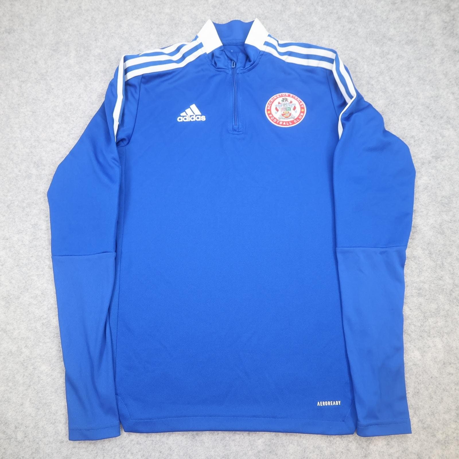 Accrington Stanley Training Top Mens Small Blue EFL Football Adidas AEROREADY