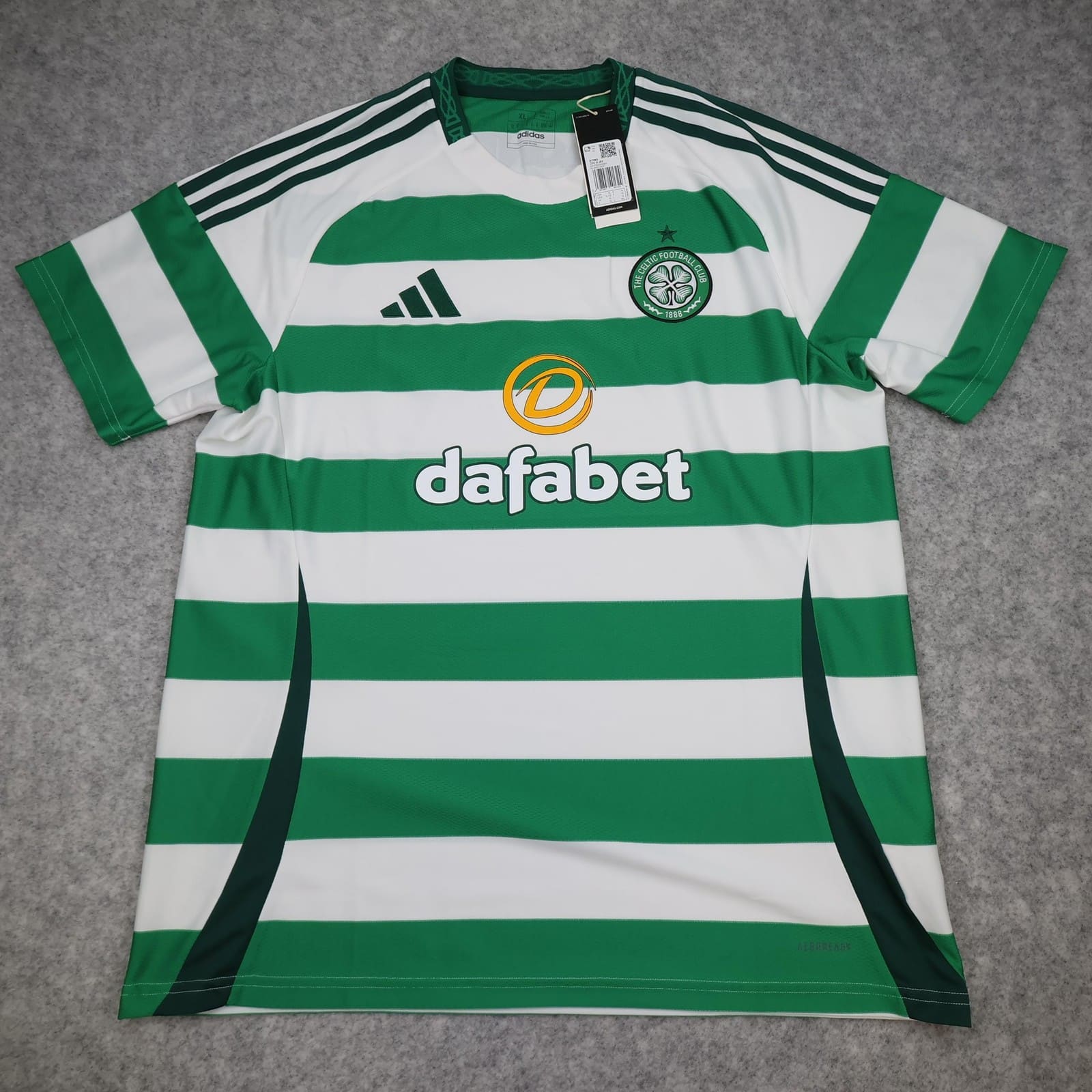 Celtic Shirt Mens XL Green White Home 2024 2025 Football Adidas Soccer Jersey
