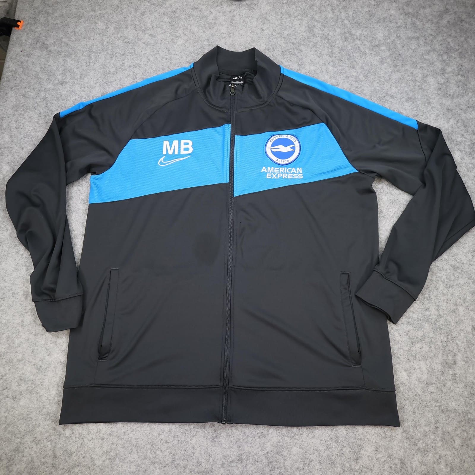 Brighton & Hove Albion Tracksuit Jacket Mens 2XL Black Blue 2020 2021 Nike