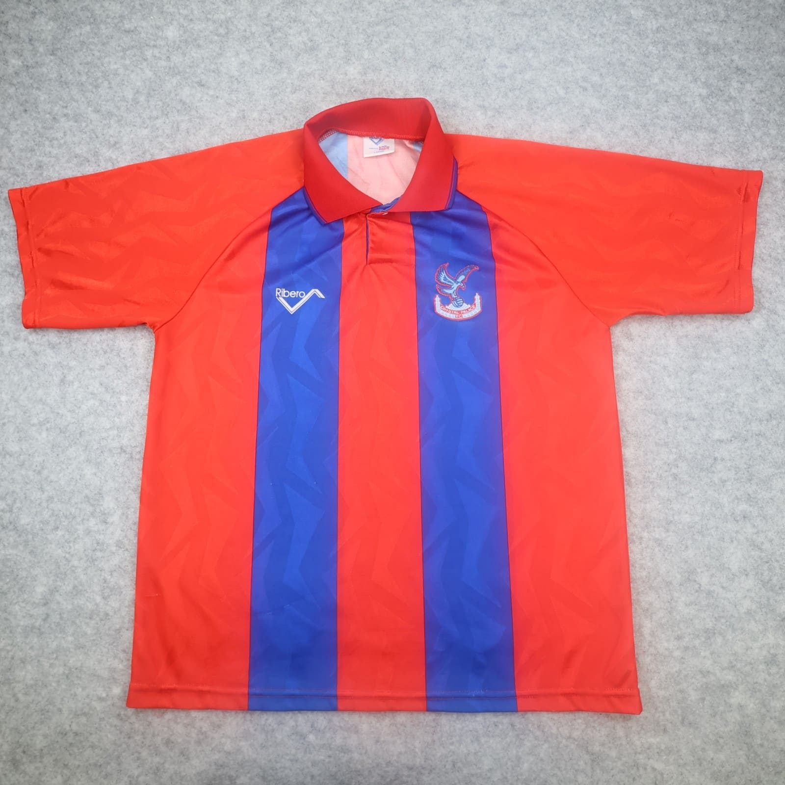 Vintage Crystal Palace Shirt Large Red Blue Home Kit 1993 1994 Ribero Jersey