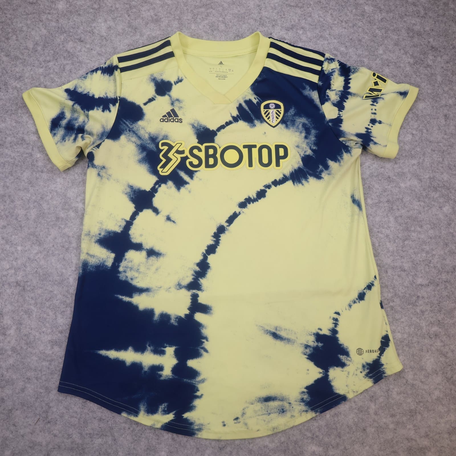 Leeds United Shirt Large Womens Yellow Away Kit 2022 2023 Adidas Jersey 16 18