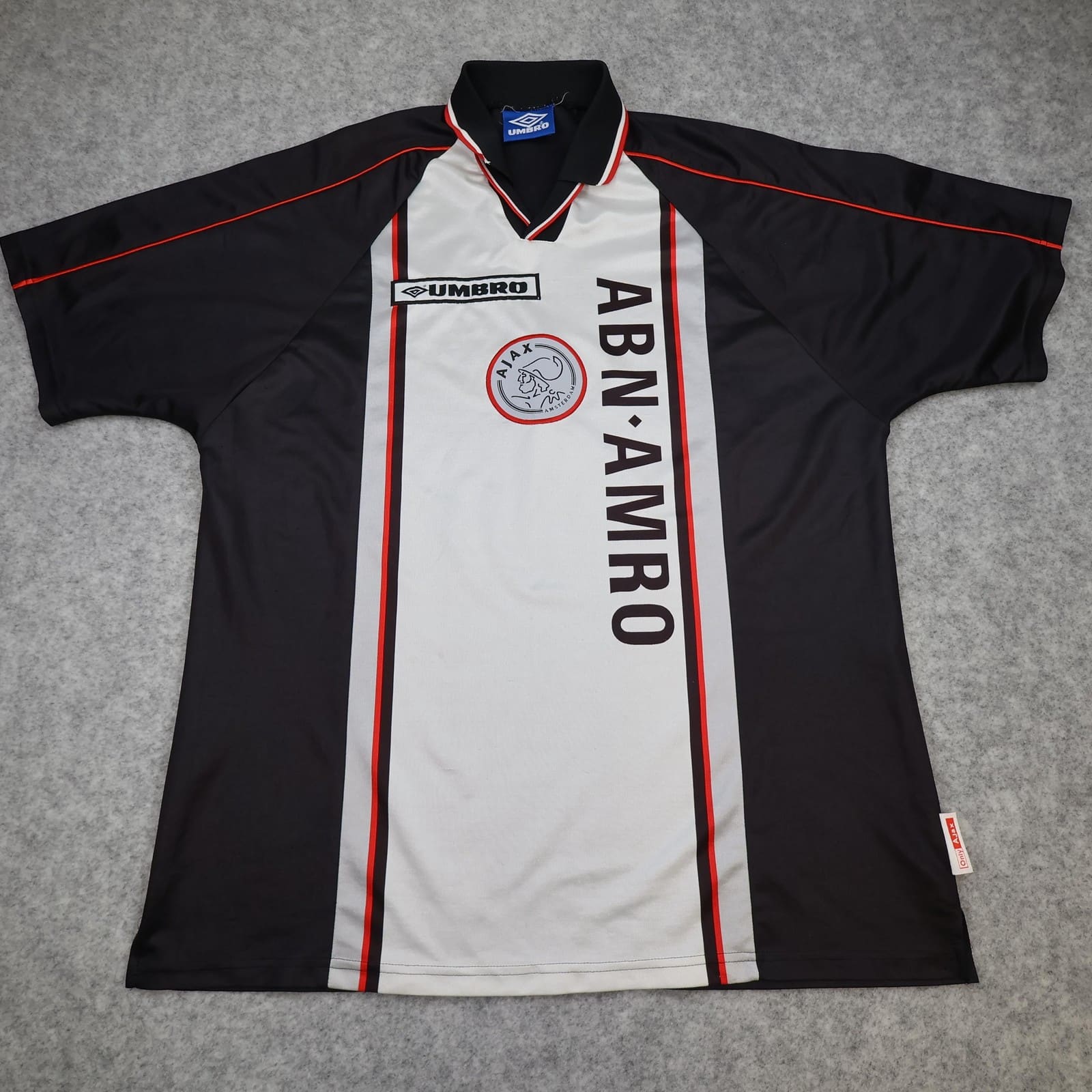 Vintage Ajax Shirt Mens XL Black White 1998 1999 Umbro ABN AMRO 90s Jersey