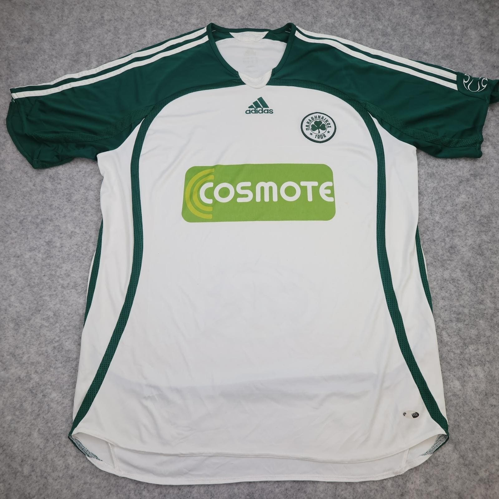 Vintage Panathinaikos Shirt Mens Large White 2006 2007 Football Adidas Cosmote