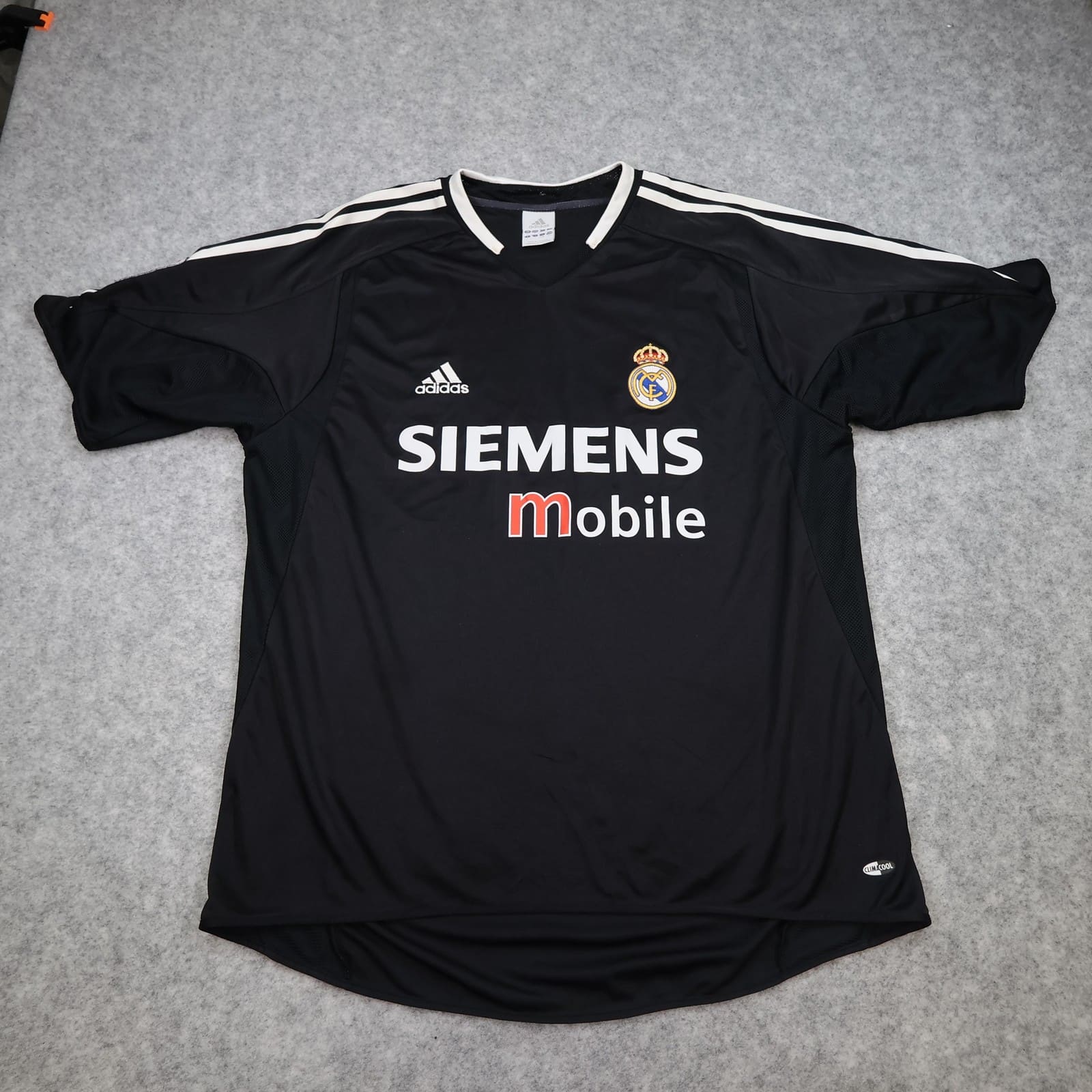 Vintage Real Madrid Shirt Mens Large Black Away 2003 2004 Adidas Siemens Mobile