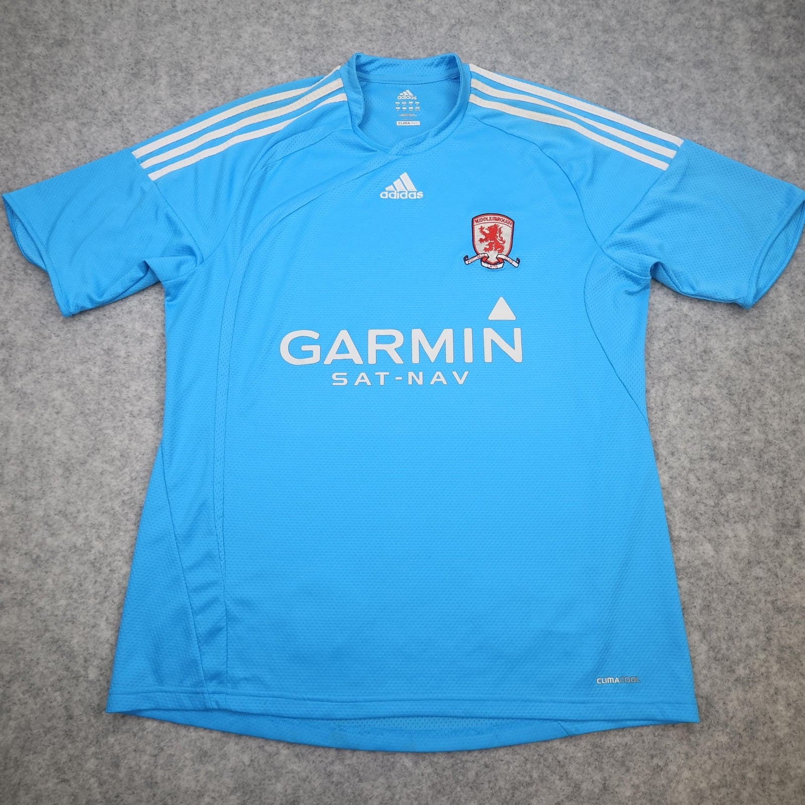 Middlesbrough Shirt Mens XL Blue 2009 2010 Football Adidas Garmin Soccer Jersey