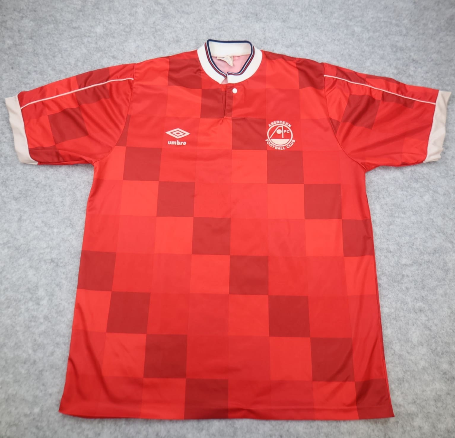 Vintage Aberdeen Football Shirt Large Home Kit 1987 1990 Umbro Jersey Rare 42"