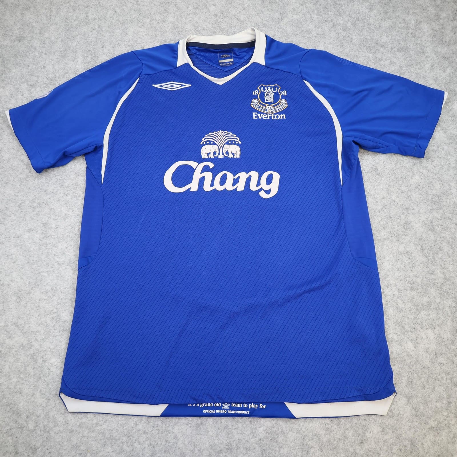 Everton Shirt Mens Large Blue Home Kit EPL 2008 2009 Umbro Chang Soccer Jersey
