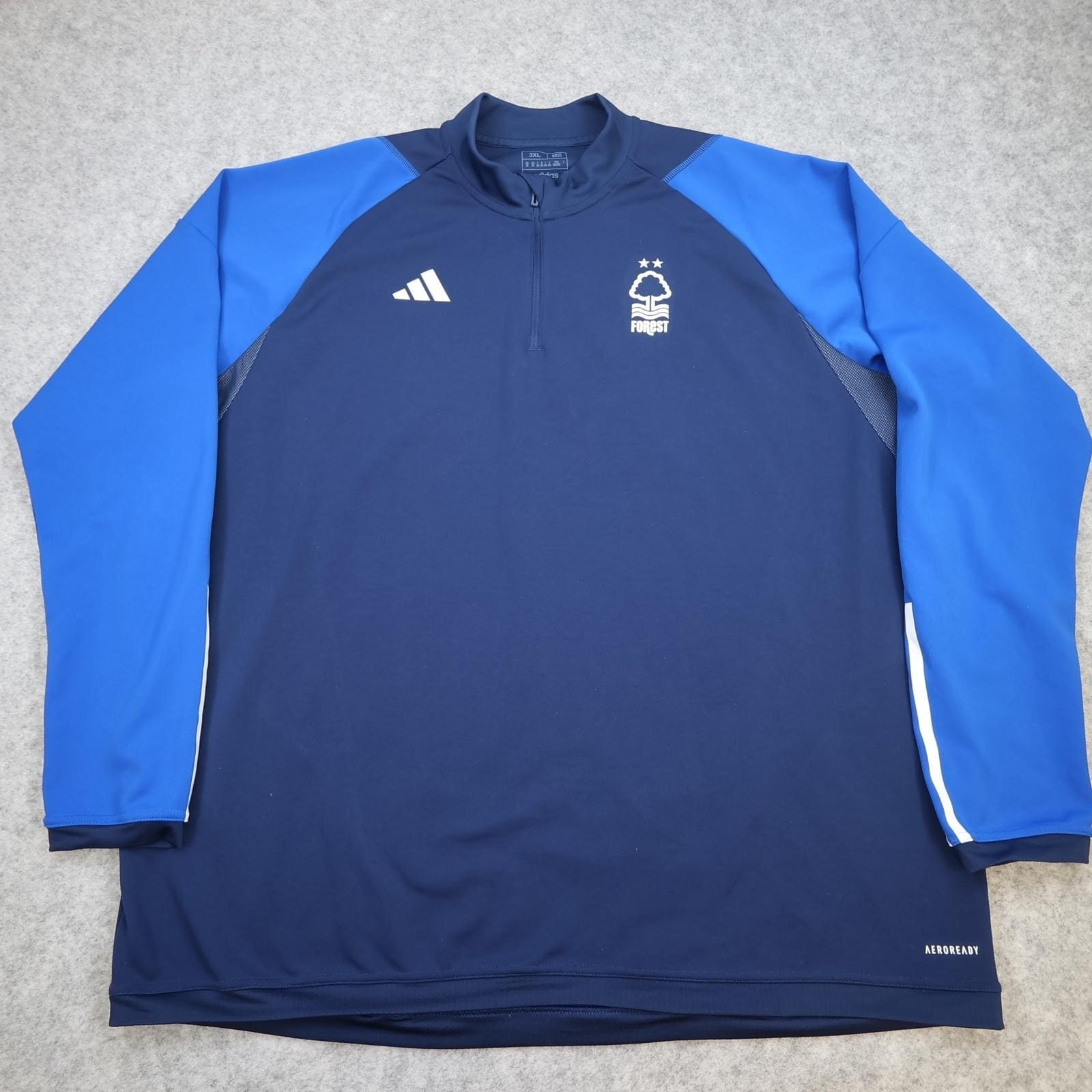 Nottingham Forest Training Top Mens 3XL Navy Football Adidas Aeroready 1/4 Zip