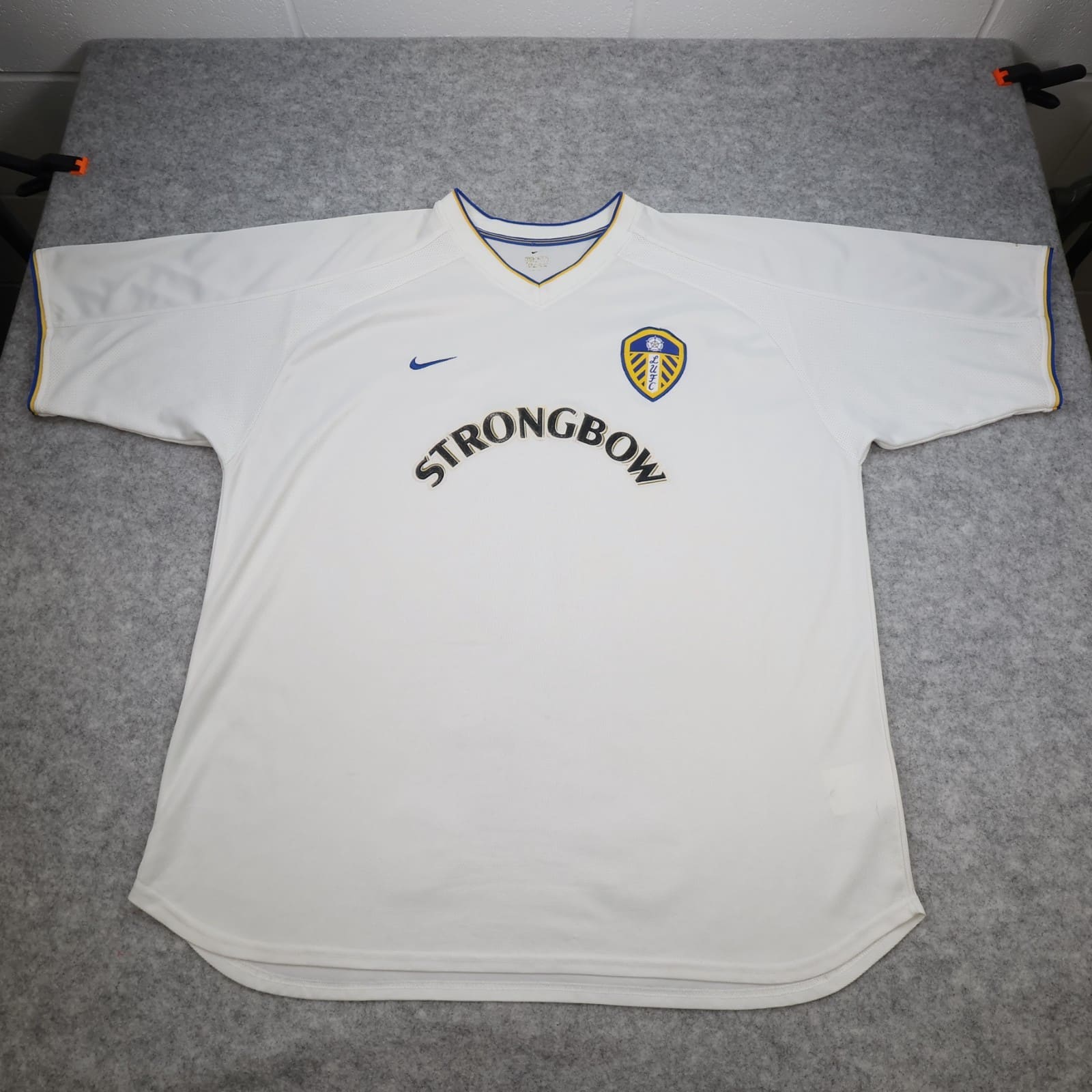 Vintage Leeds United Shirt 2XL White Home Kit 2000 2002 Jersey Strongbow XXL