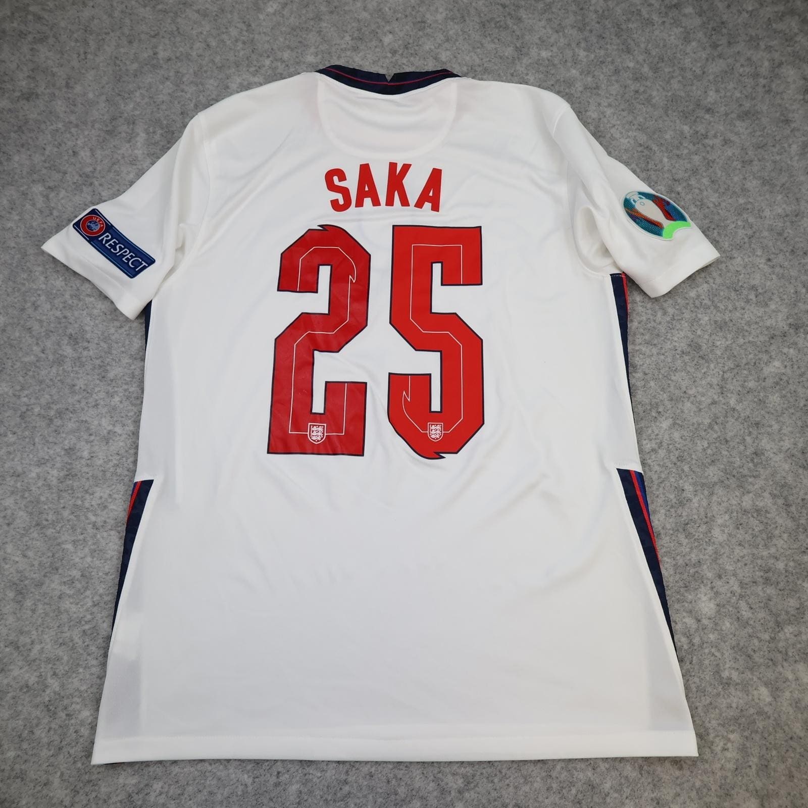 England Home Shirt Mens Medium White 2020 2021 Football Nike Saka 25 Jersey