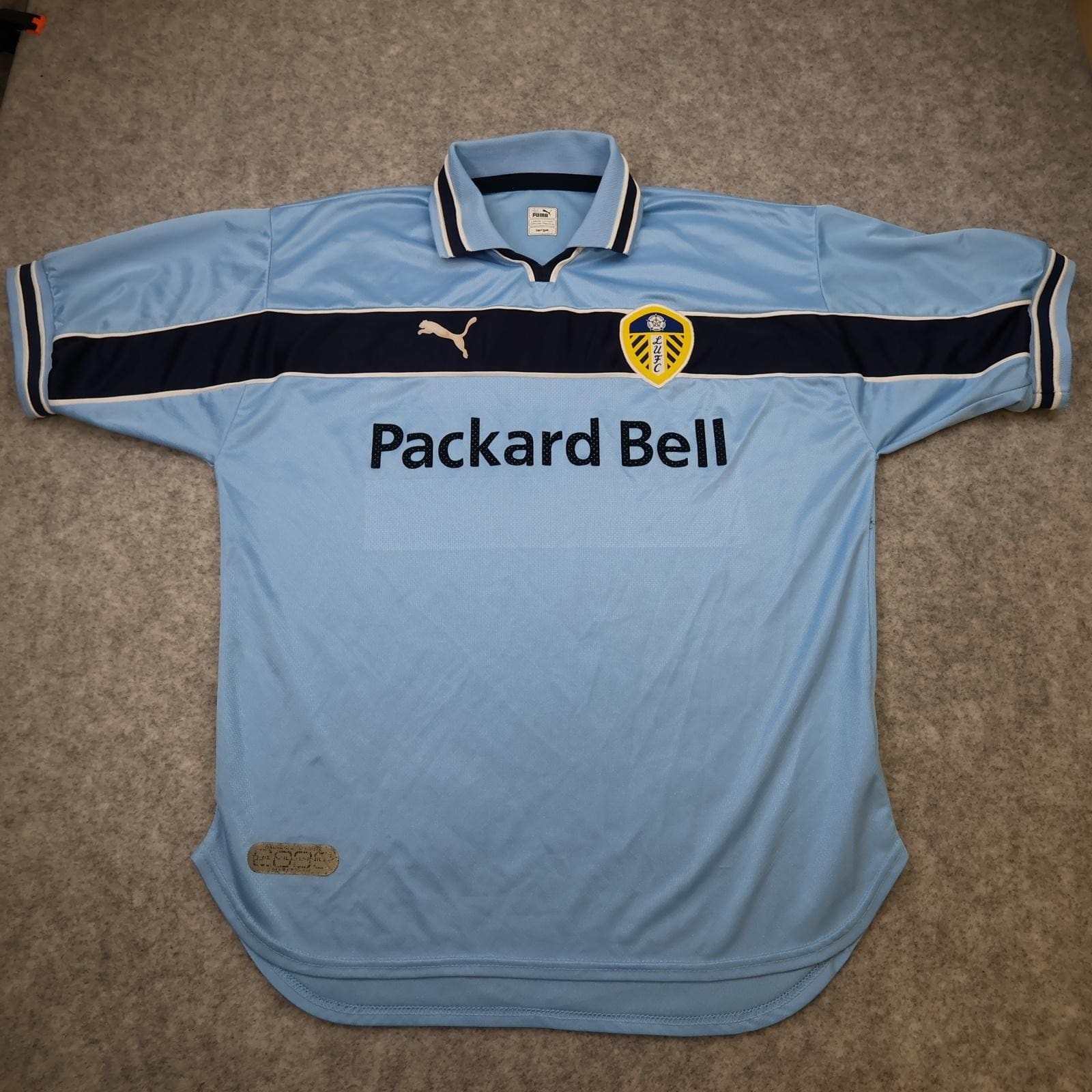 Vintage Leeds United Shirt Mens Large Blue Third 1999 2000 Puma Packard Bell