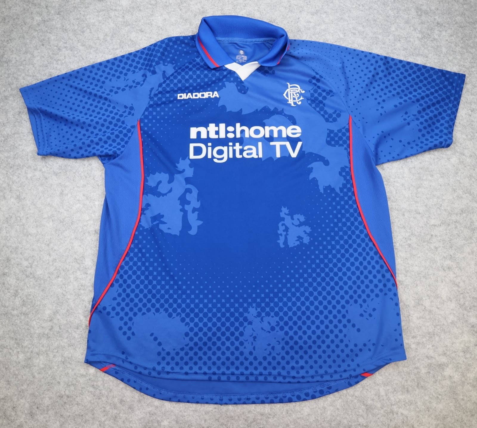 Vintage Rangers Football Shirt Extra Large Blue Home Kit 2002 2003 Diadora Mens