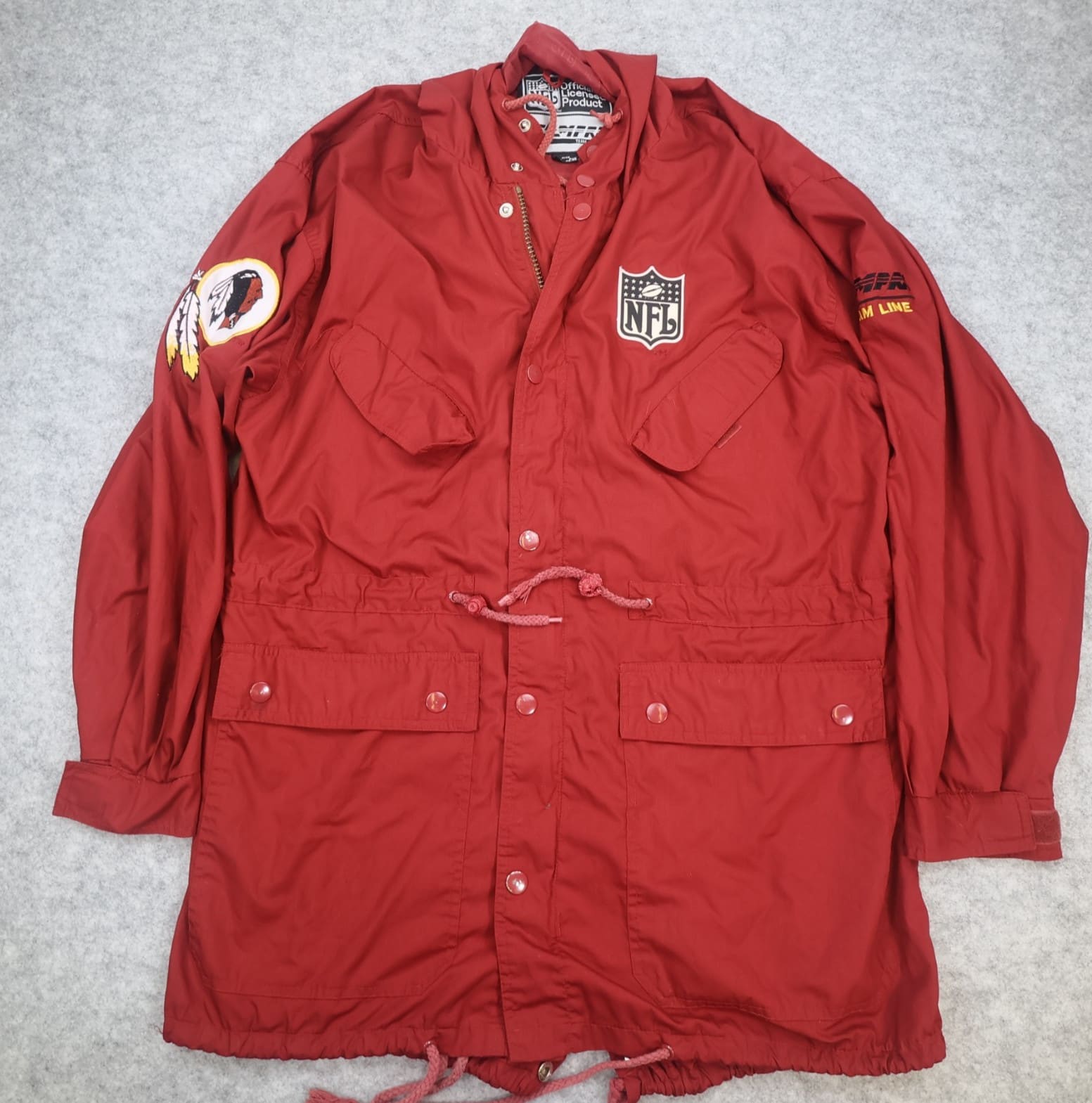Vintage Washington Redskins Jacket Medium Hooded NFL Campri Team Line 90's Long