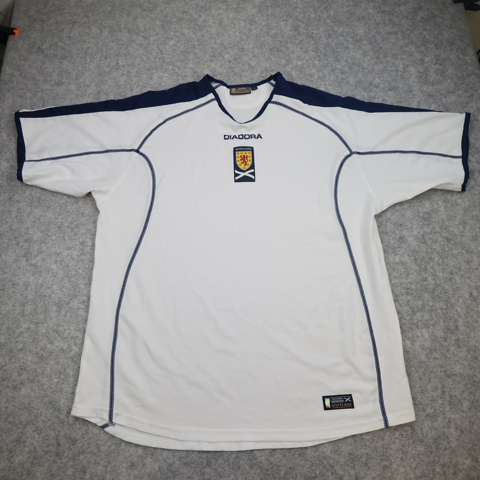 Scotland Away Shirt Mens XL White Short Sleeve 2003 2005 Diadora Jersey