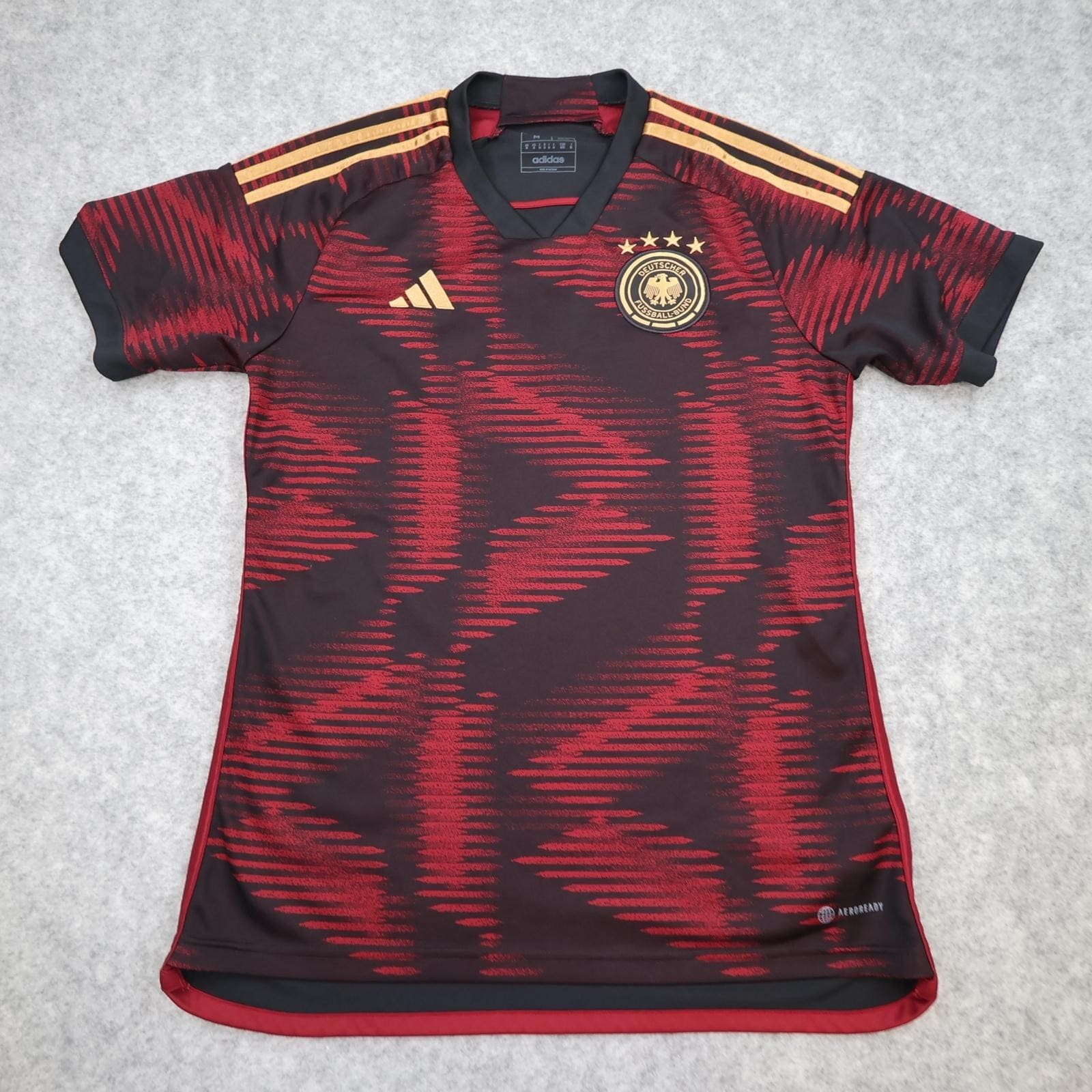 Germany Away Shirt Mens Medium Black Red 2022 2023 Football Adidas DFB Jersey