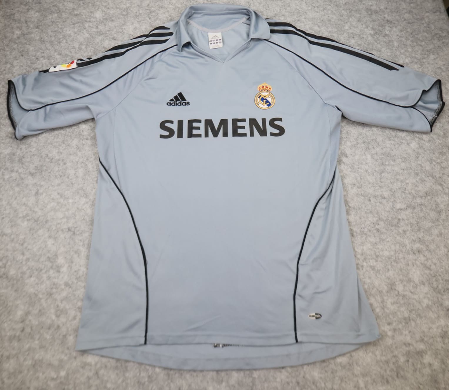 Vintage Real Madrid Shirt Large Grey Third Kit 2005 2006 Adidas Soccer Jersey